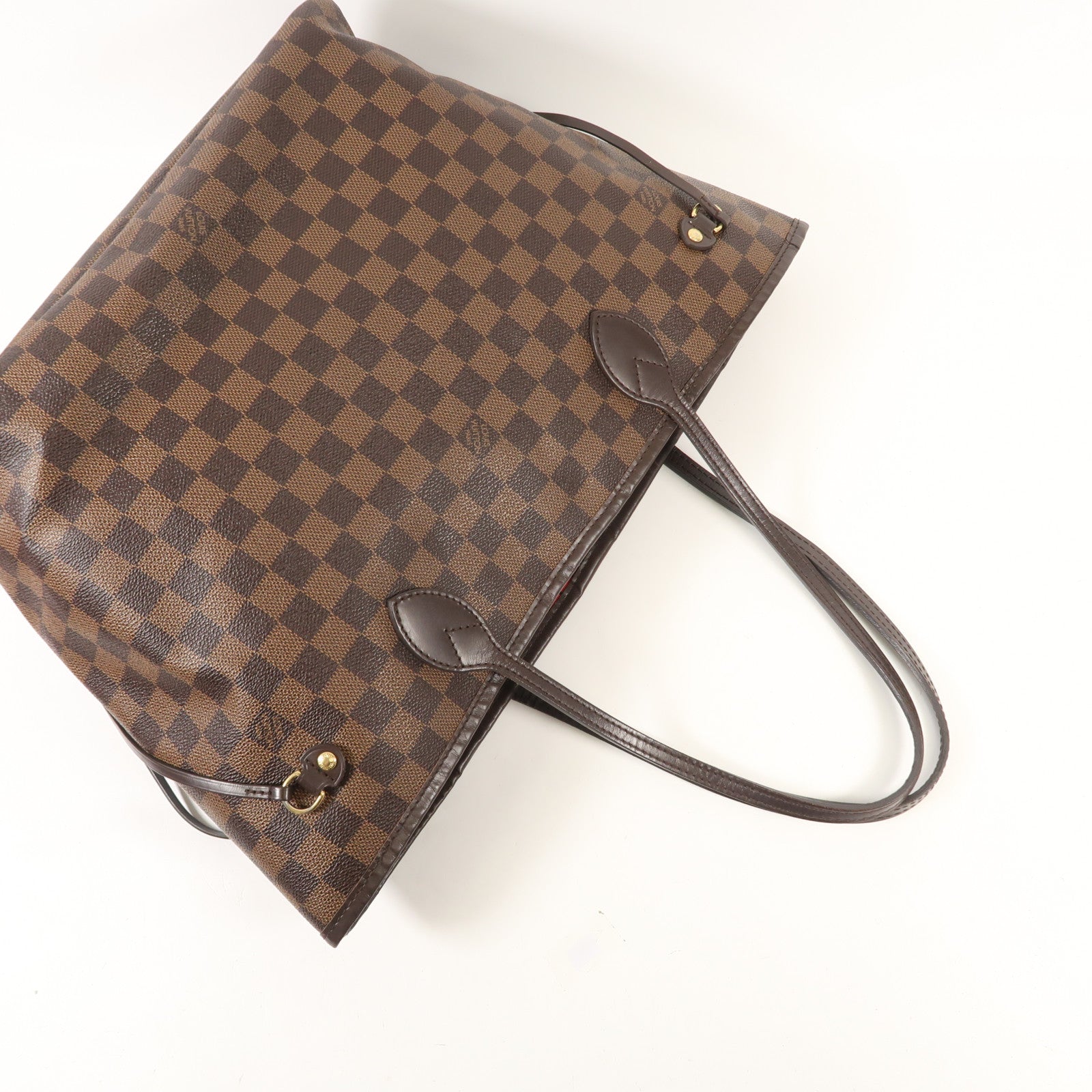 LOUIS VUITTON Damier Neverfull MM金扣手挽袋/肩背袋