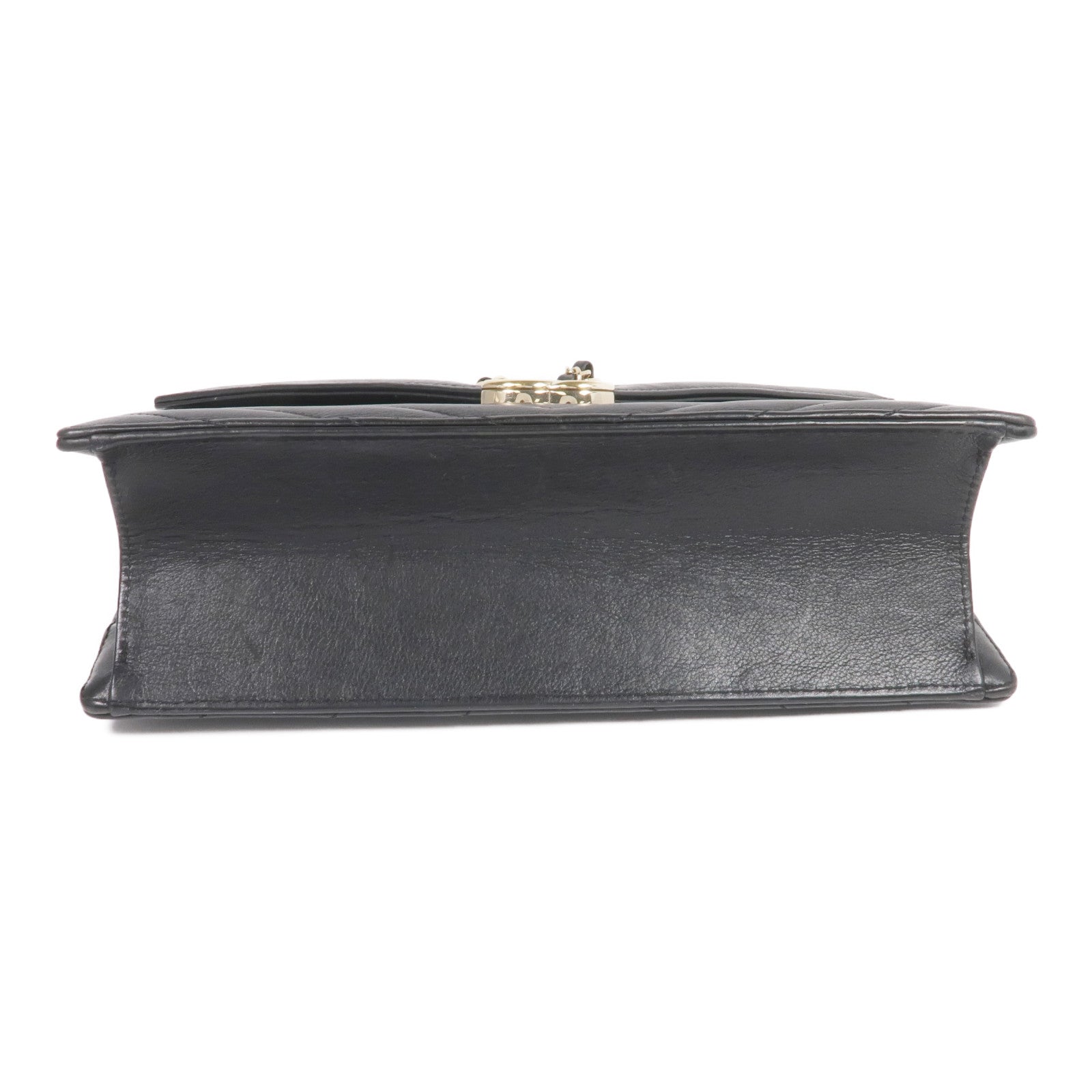 CHANEL 牛皮皮革Chain Shoulder金扣鏈帶肩背袋