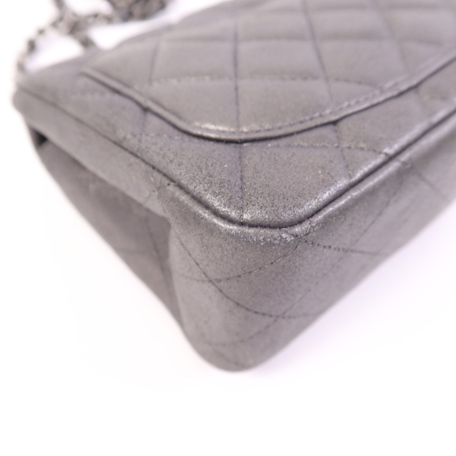 CHANEL 牛皮皮革Mini Classic 17銀扣鏈帶肩背袋