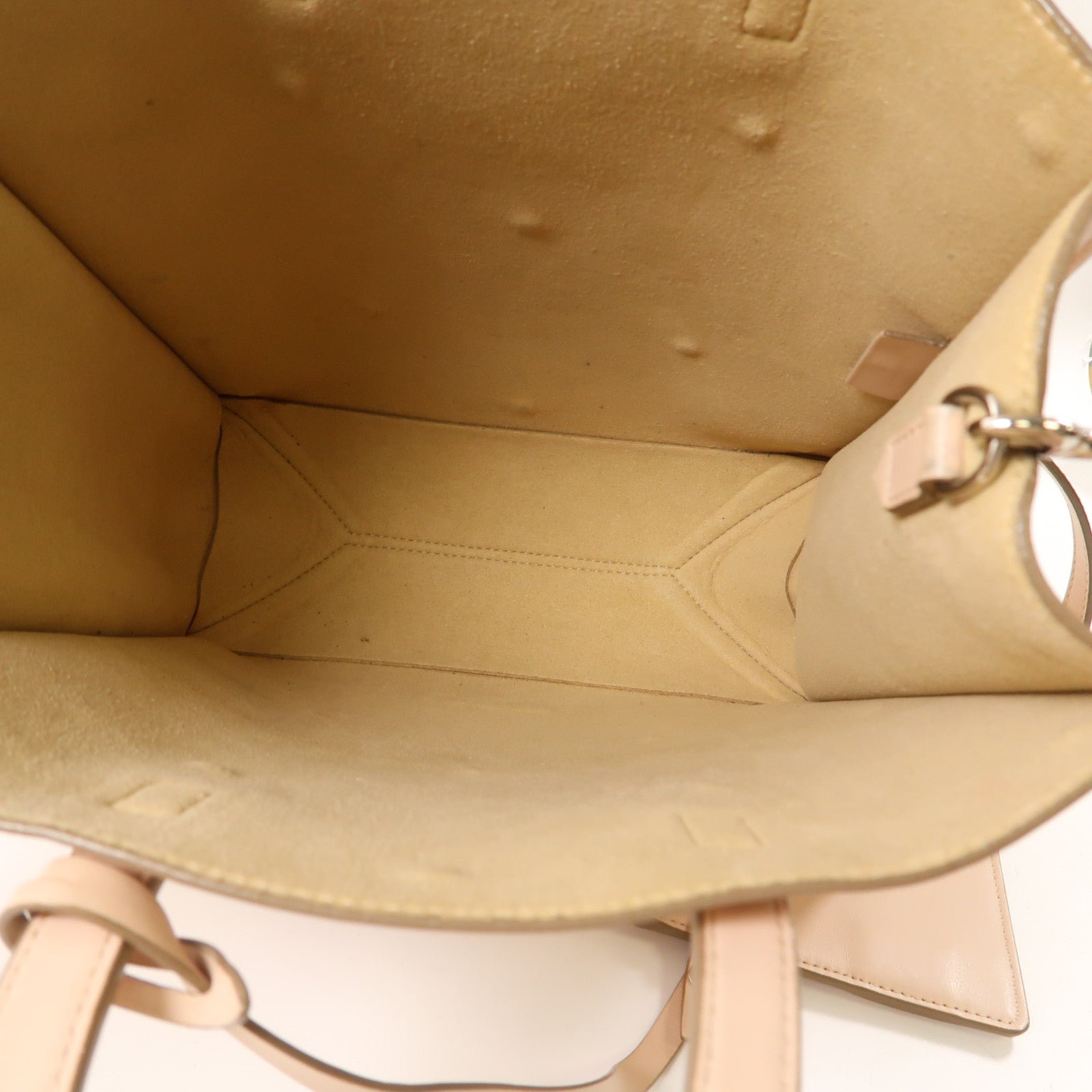 GIVENCHY 牛皮皮革2 Way Bag銀扣手挽肩背兩用袋米色