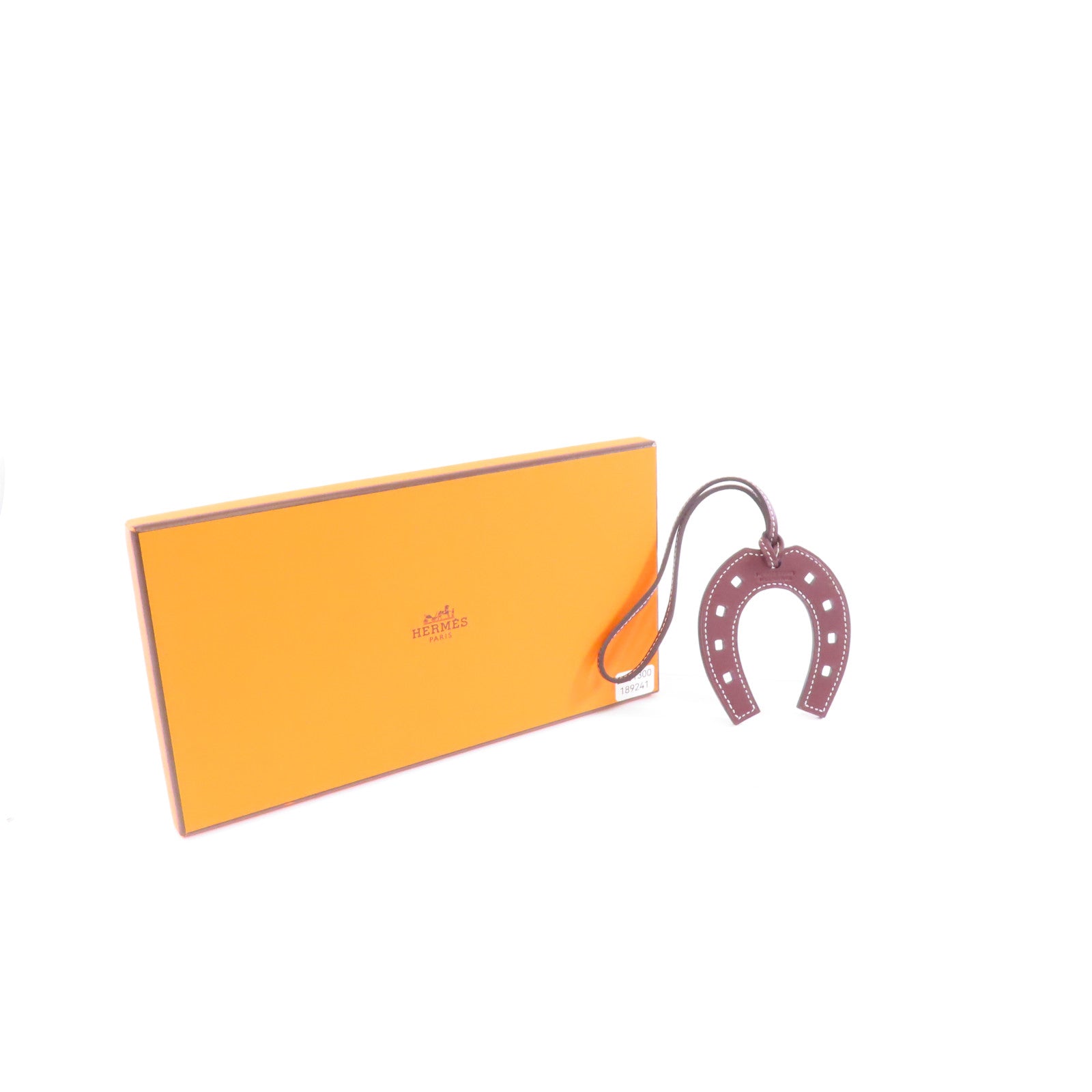 HERMES Swift皮革Paddock Fer A Cheval掛飾Rouge Grenat/啡色