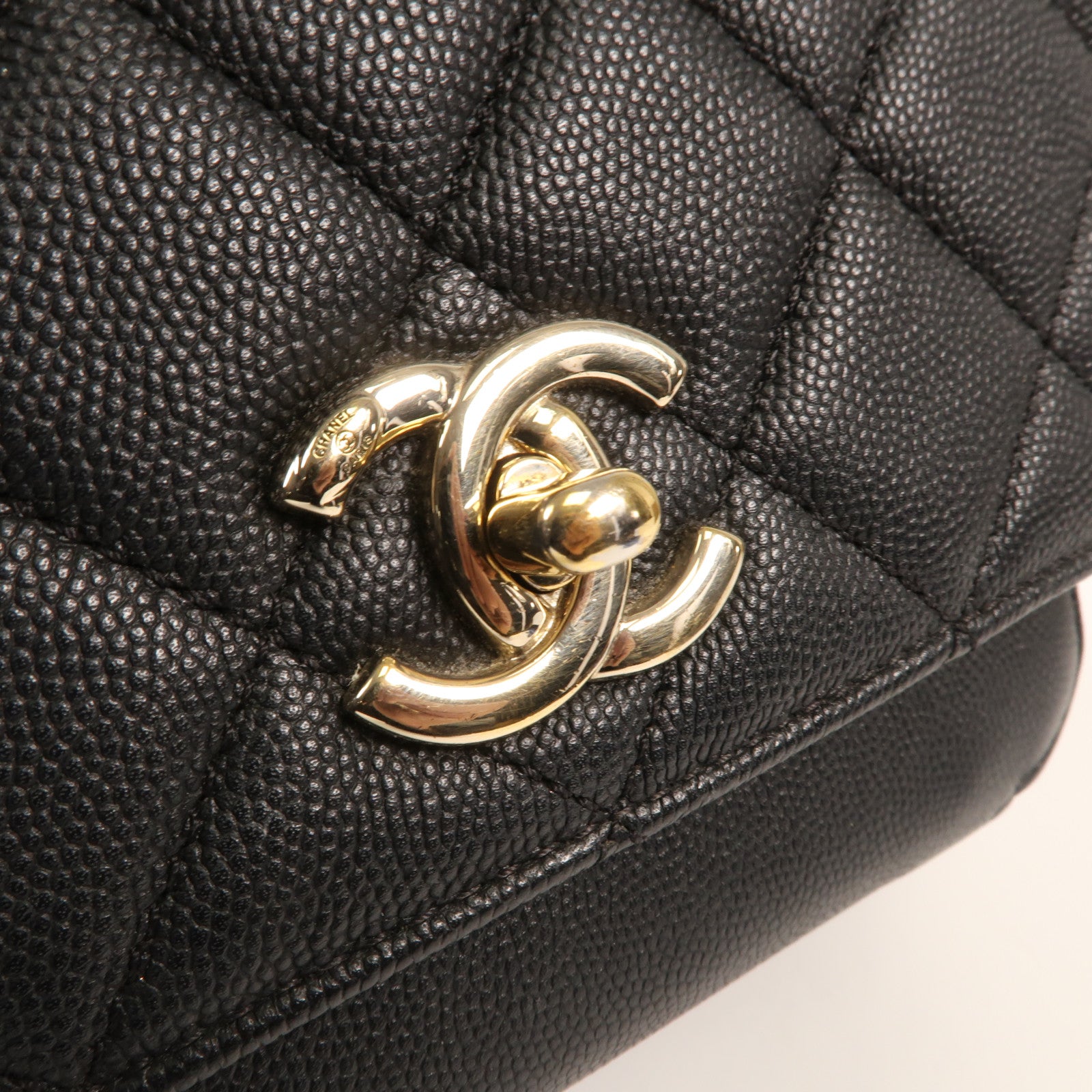 CHANEL 牛皮皮革Business Affinity Bag金扣手挽肩背兩用袋