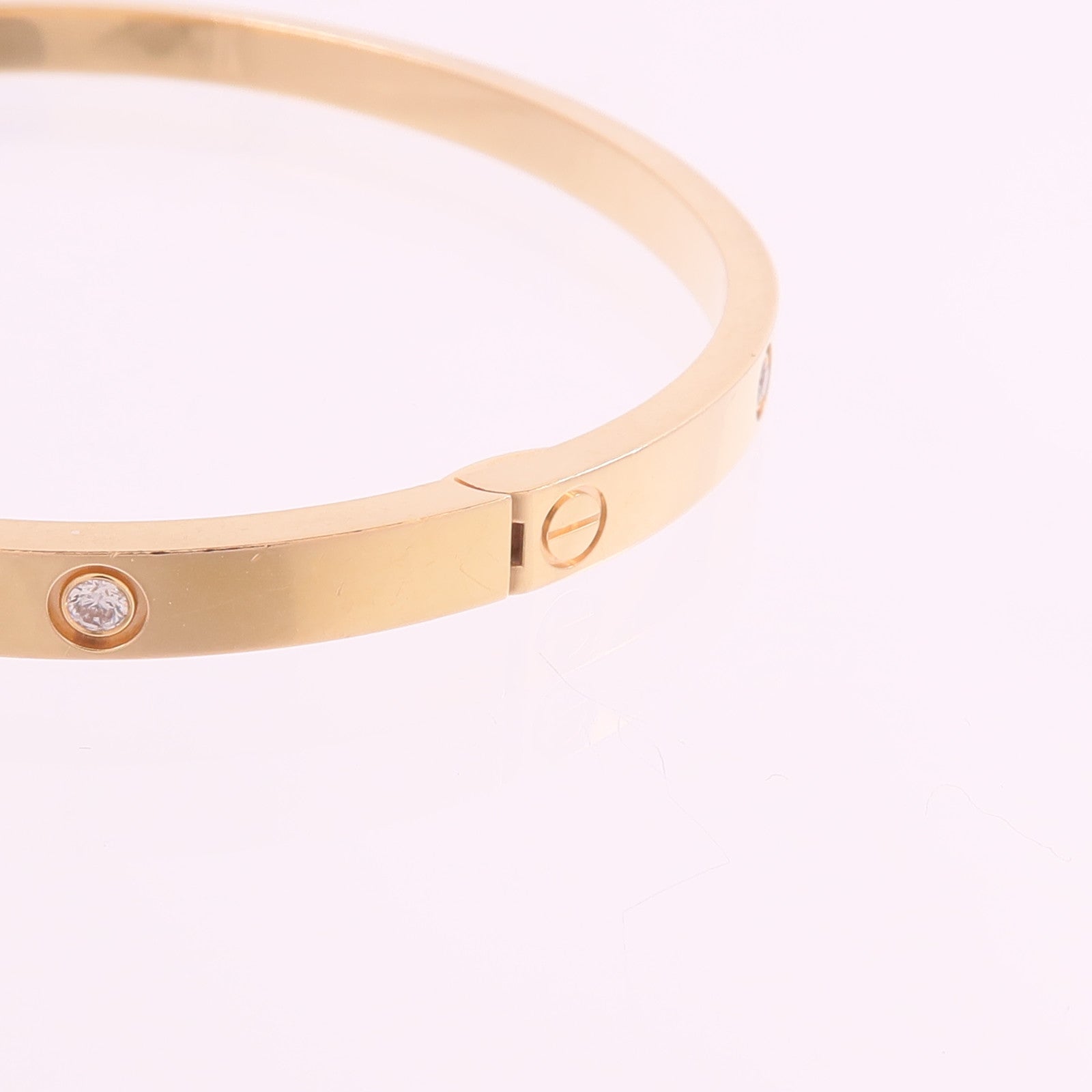 CARTIER 18K玫瑰金Love Bangle SM 6P Dia鑽石手鐲