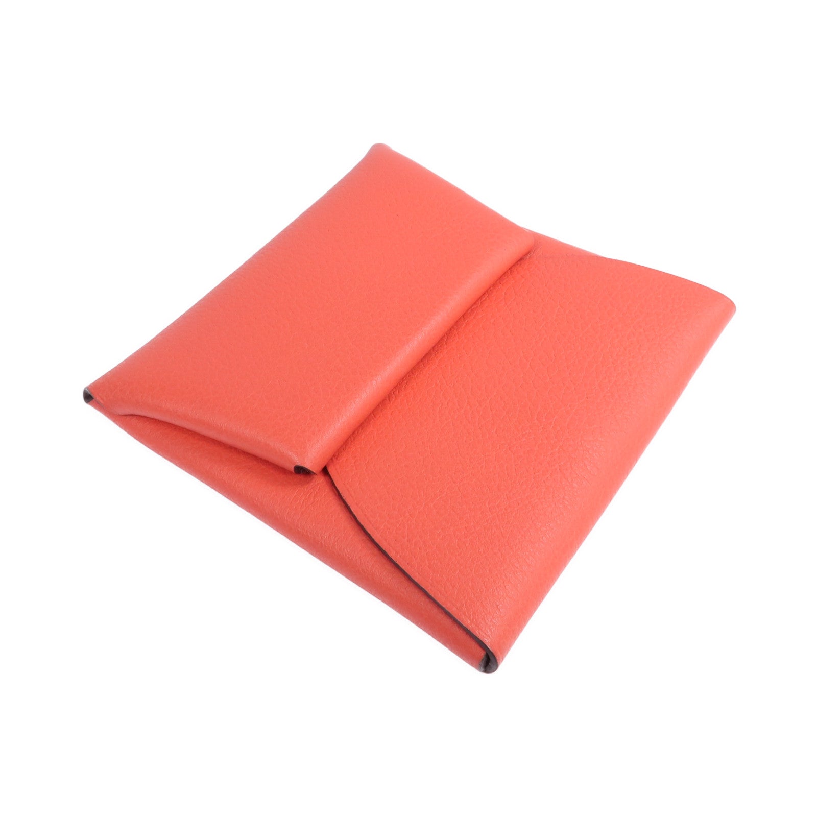 HERMES Evercolor皮革Bastia銀扣零錢包Rose Texas/Cuivre