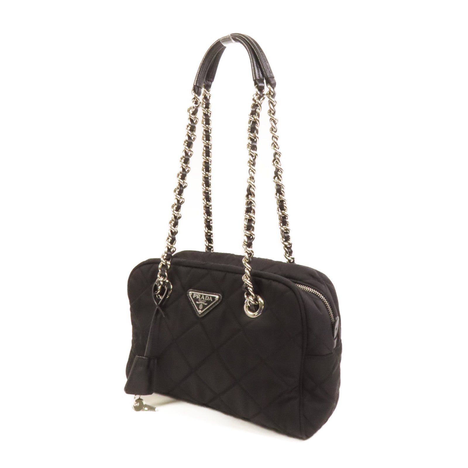 PRADA 尼龍Sholder Bag銀扣肩背袋
