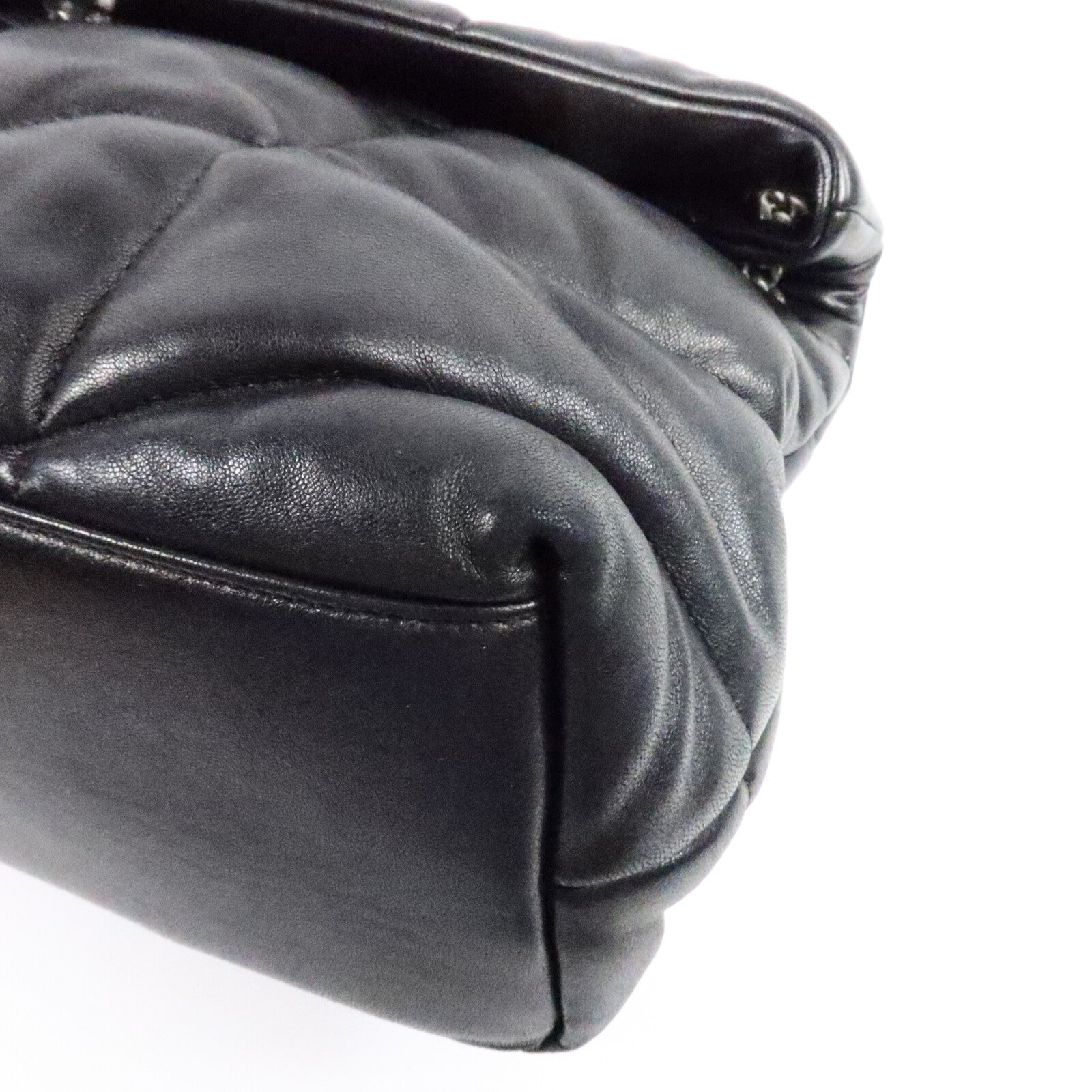 SAINT LAURENT 羊皮皮革Puffer Medium鏈帶肩背袋