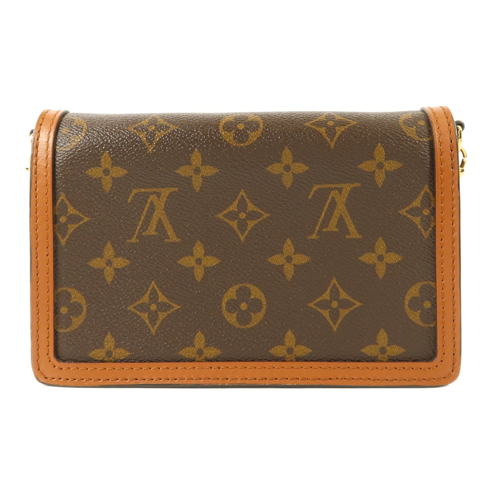 LOUIS VUITTON Monogram Reverse Dauphine Chain Wallet金扣鏈帶肩背袋