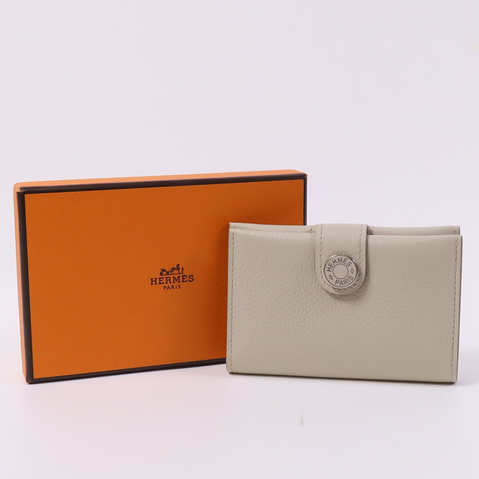 HERMES Evercolor R.M.S Card holder銀扣卡片套Beton