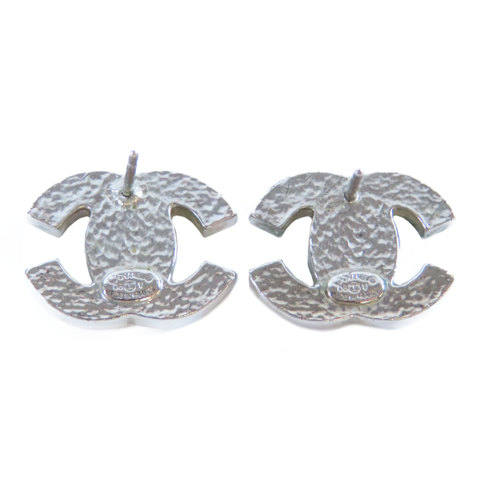 CHANEL 【激減優惠】金屬Earrings耳環銀色/珍珠白色