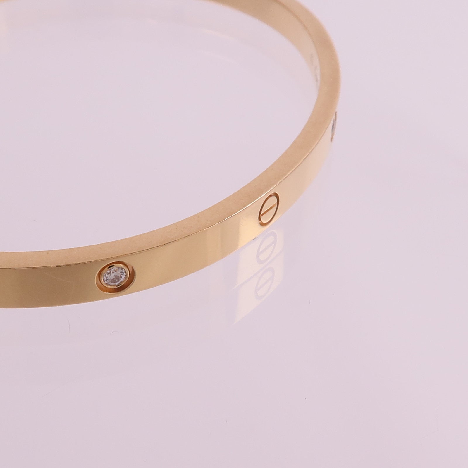 CARTIER 18K玫瑰金Love Bangle SM 6P Dia鑽石手鐲