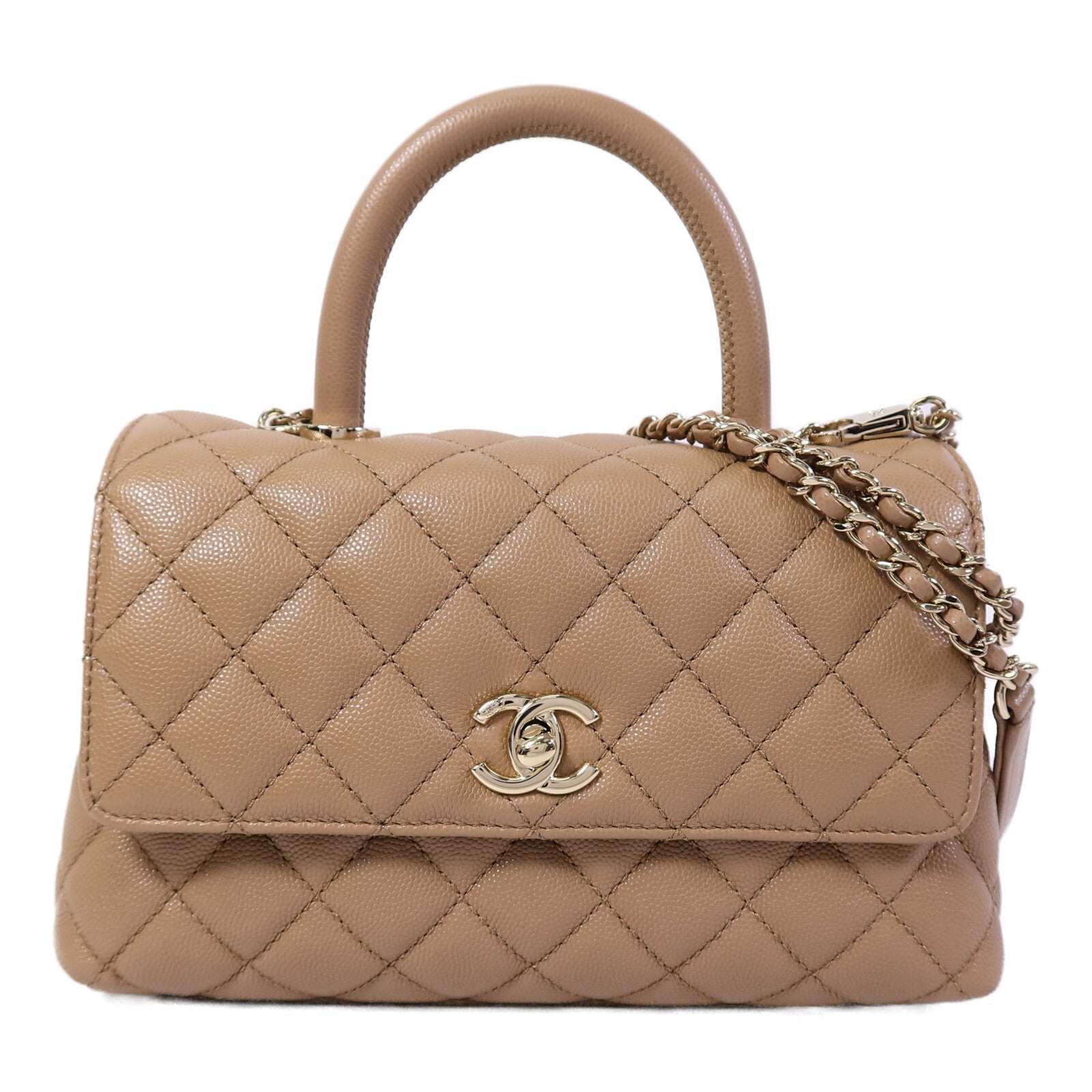 CHANEL 牛皮皮革Coco Handle Small手挽肩背兩用袋