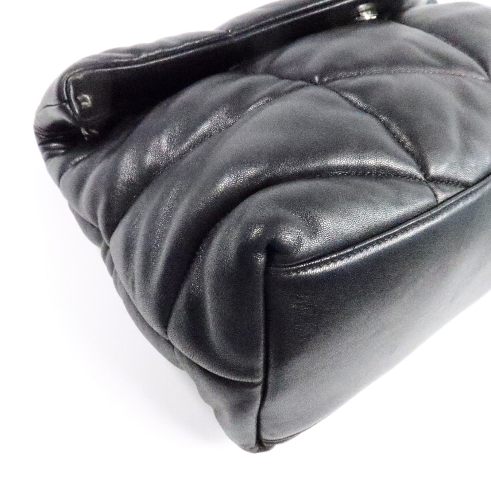 SAINT LAURENT 羊皮皮革Puffer Medium鏈帶肩背袋