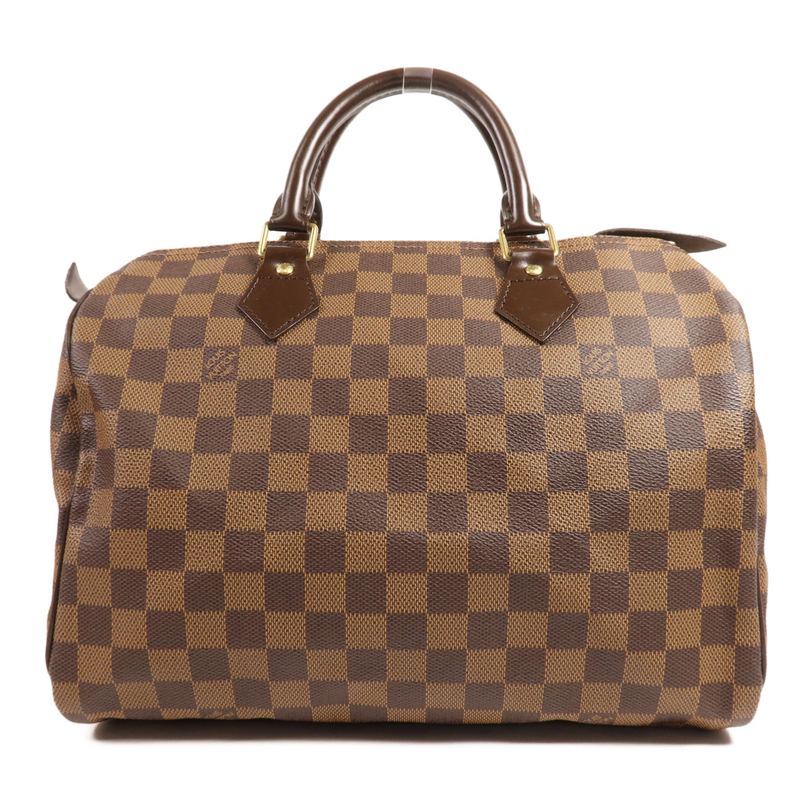 LOUIS VUITTON Damier Speedy 30金扣手挽袋