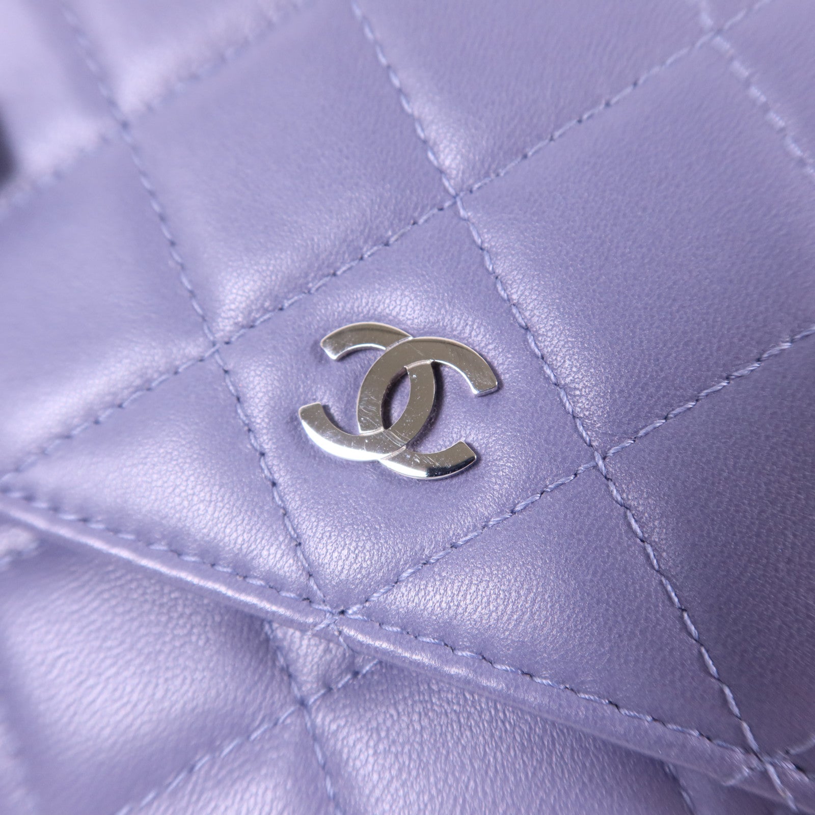 CHANEL 羊皮皮革WOC Wallet On Chain銀扣鏈帶肩背袋