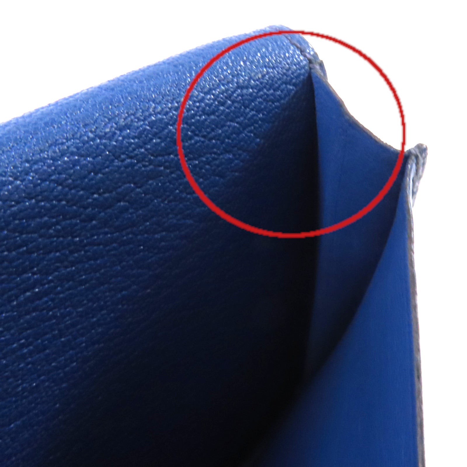 HERMES Chevre皮革Bearn Long Wallet銀扣長錢包73 Bleu Saphir/寶石藍色