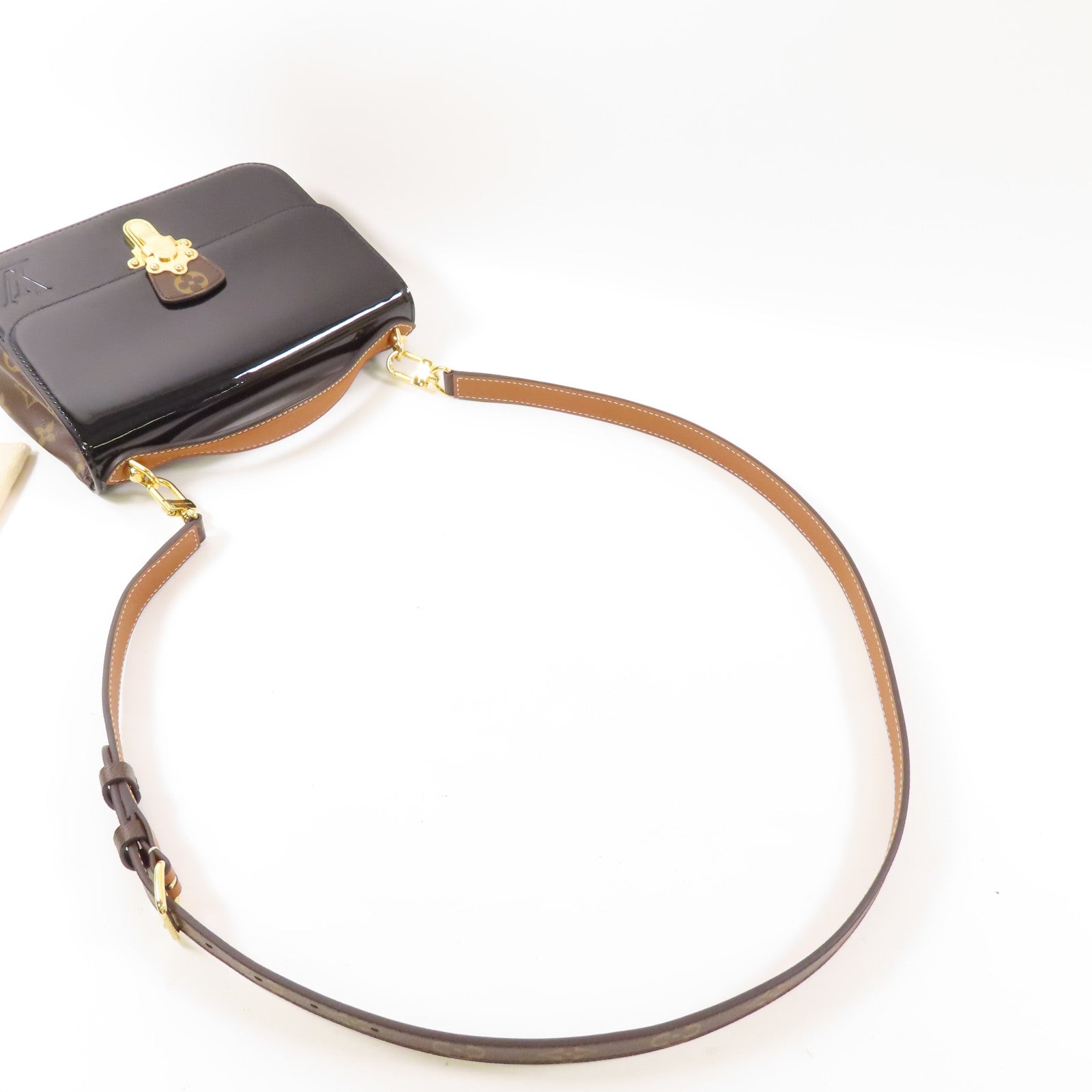 LOUIS VUITTON Vernis Cherrywood BB金扣手挽肩背兩用袋