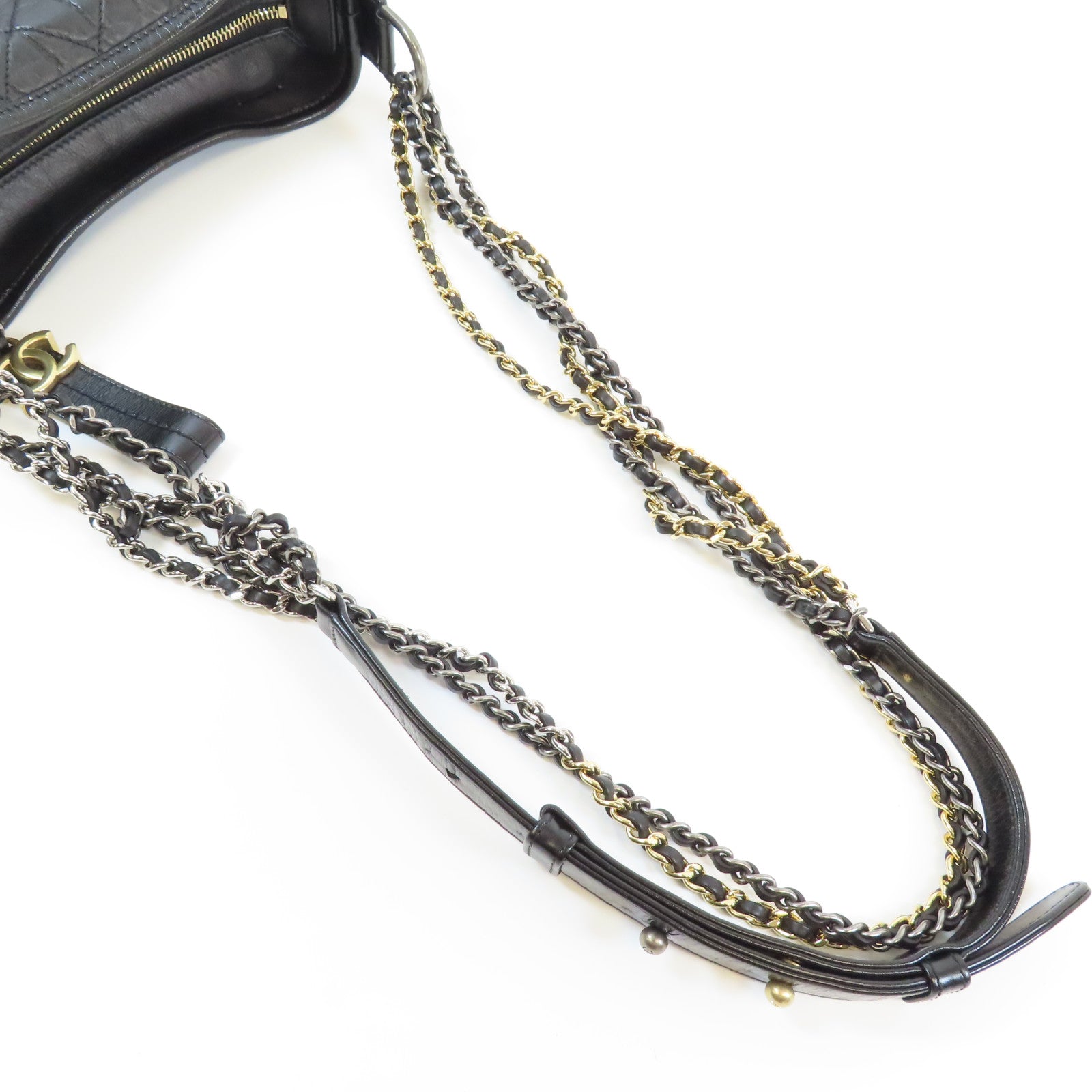 CHANEL 牛皮皮革Gabrielle鏈帶肩背袋