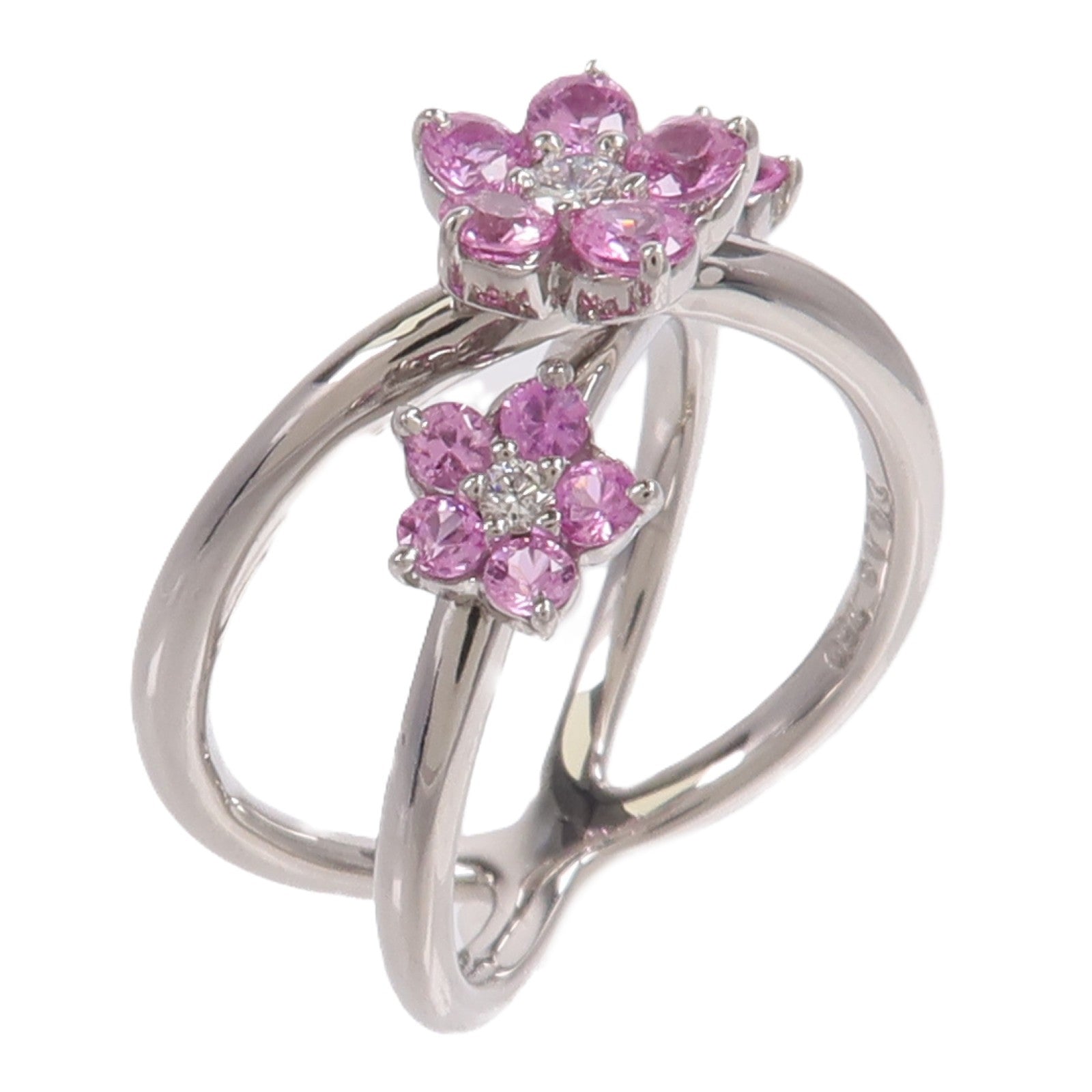 JEWELRY 18K白金Pink Sapphire Diamond Ring粉紅色藍寶石/鑽石戒指