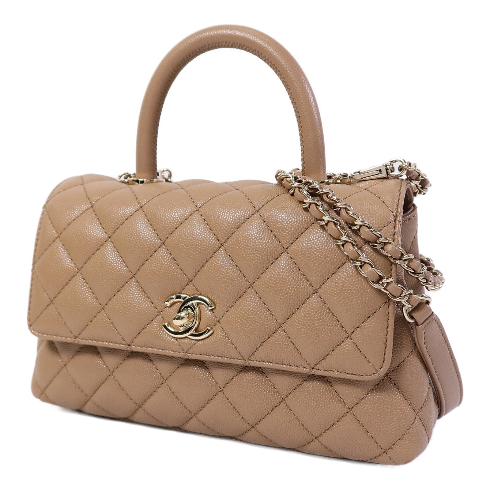 CHANEL 牛皮皮革Coco Handle Small手挽肩背兩用袋