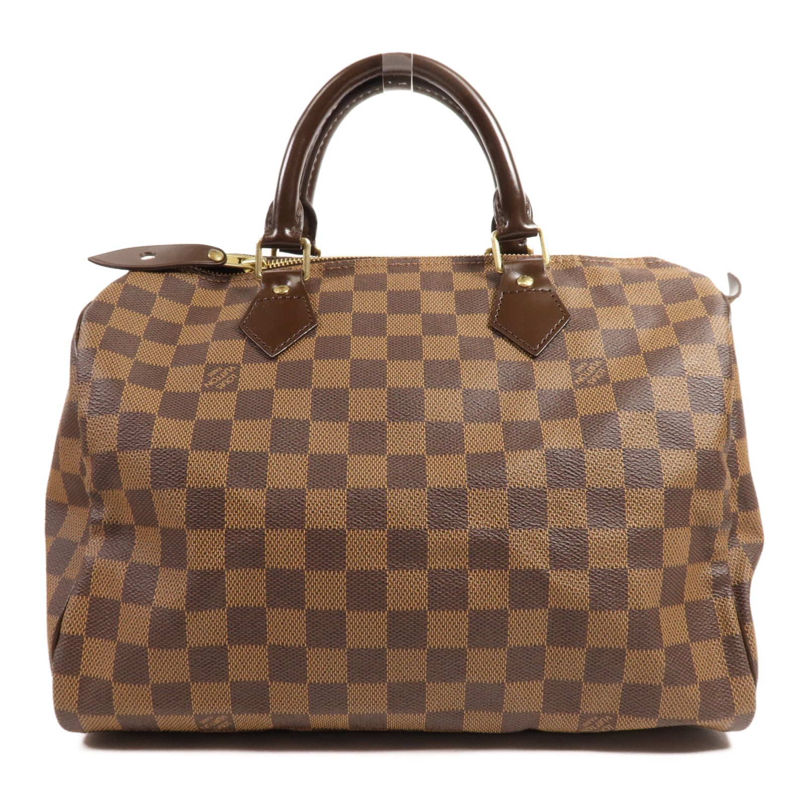 LOUIS VUITTON Damier Speedy 30金扣手挽袋