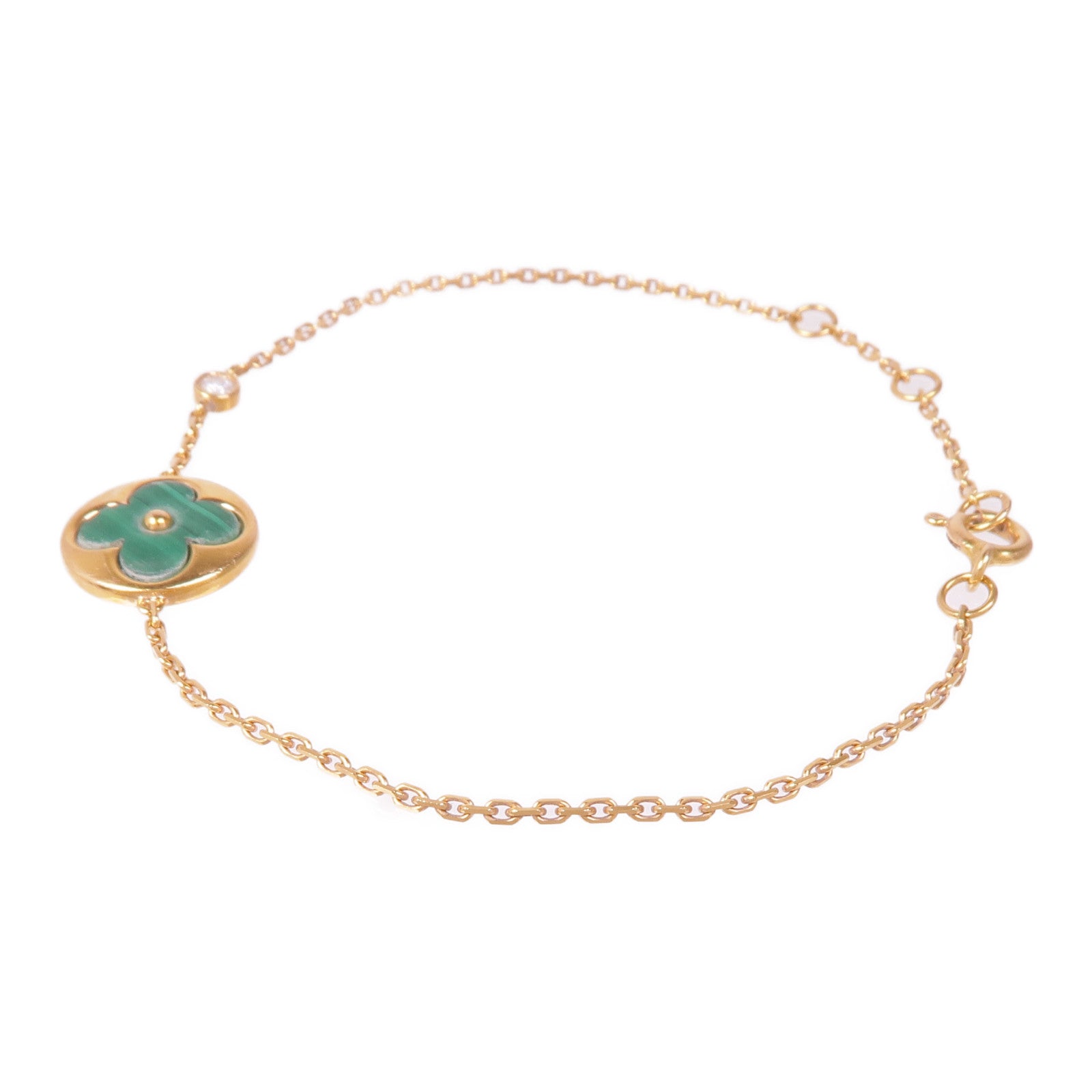 LOUIS VUITTON 18K玫瑰金Blossom BB Sun Bracelet孔雀緑手鏈