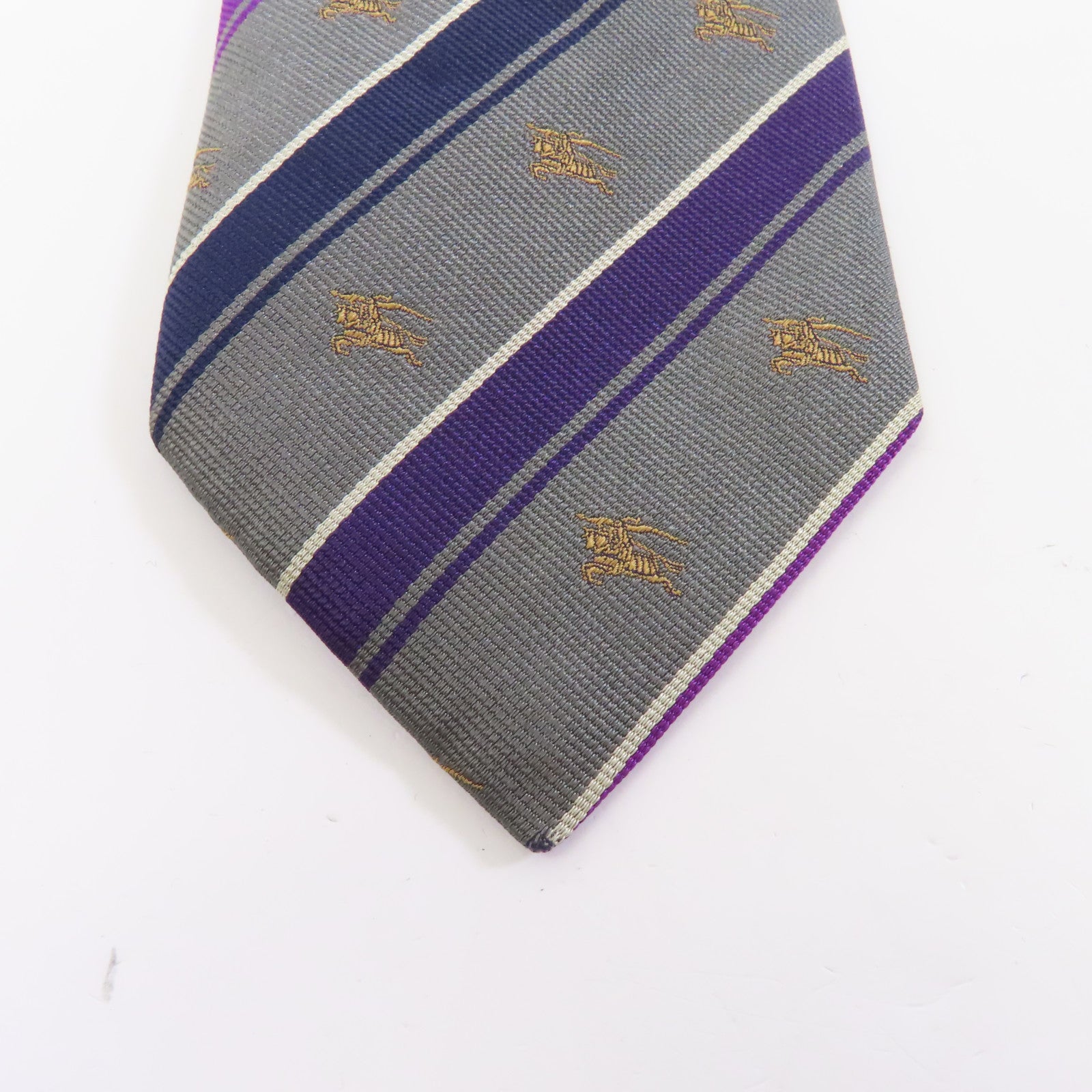 BURBERRY 【激減優惠】絲質Necktie領帶灰色/紫色