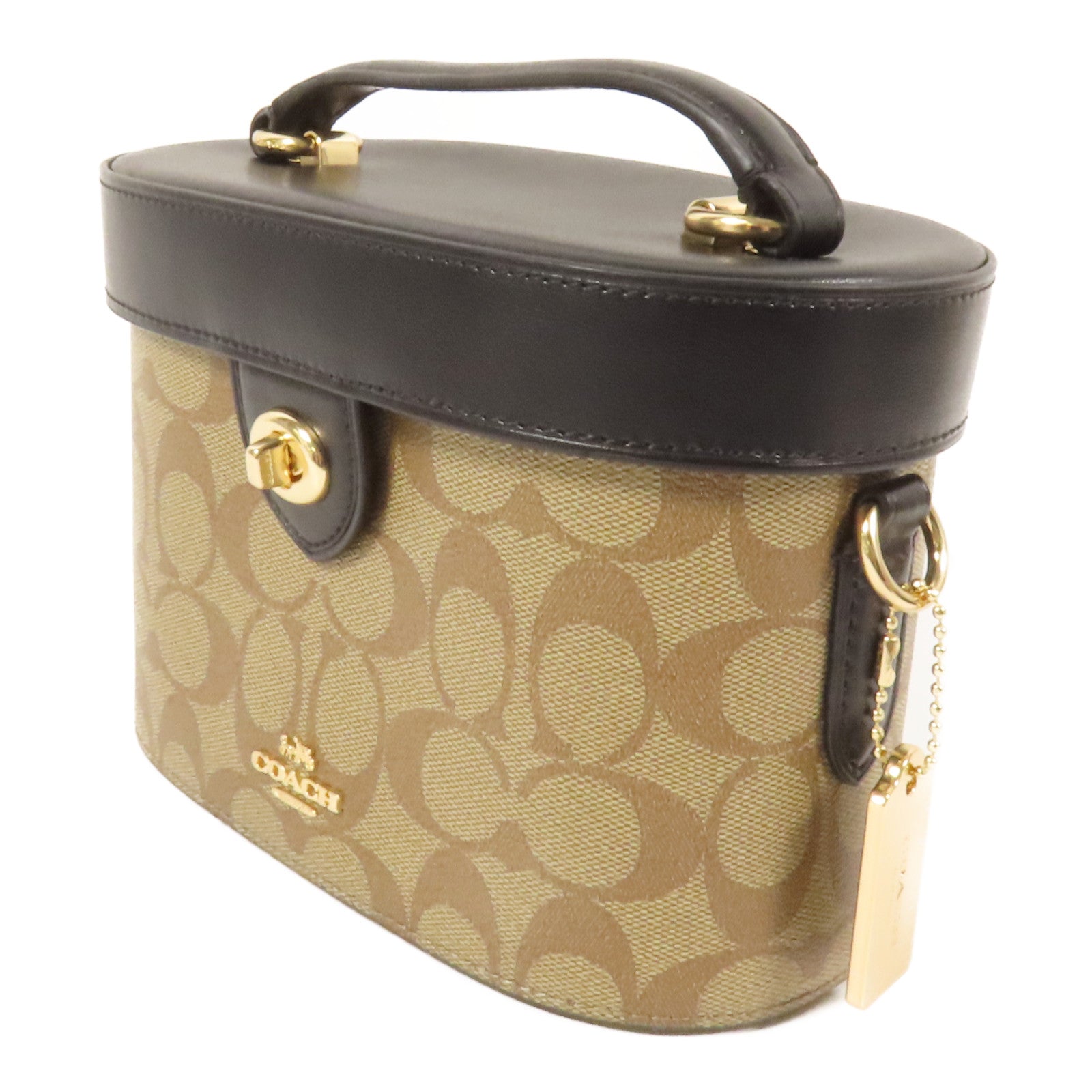 COACH 塗層帆布Shoulder Bag金扣手挽肩背兩用袋