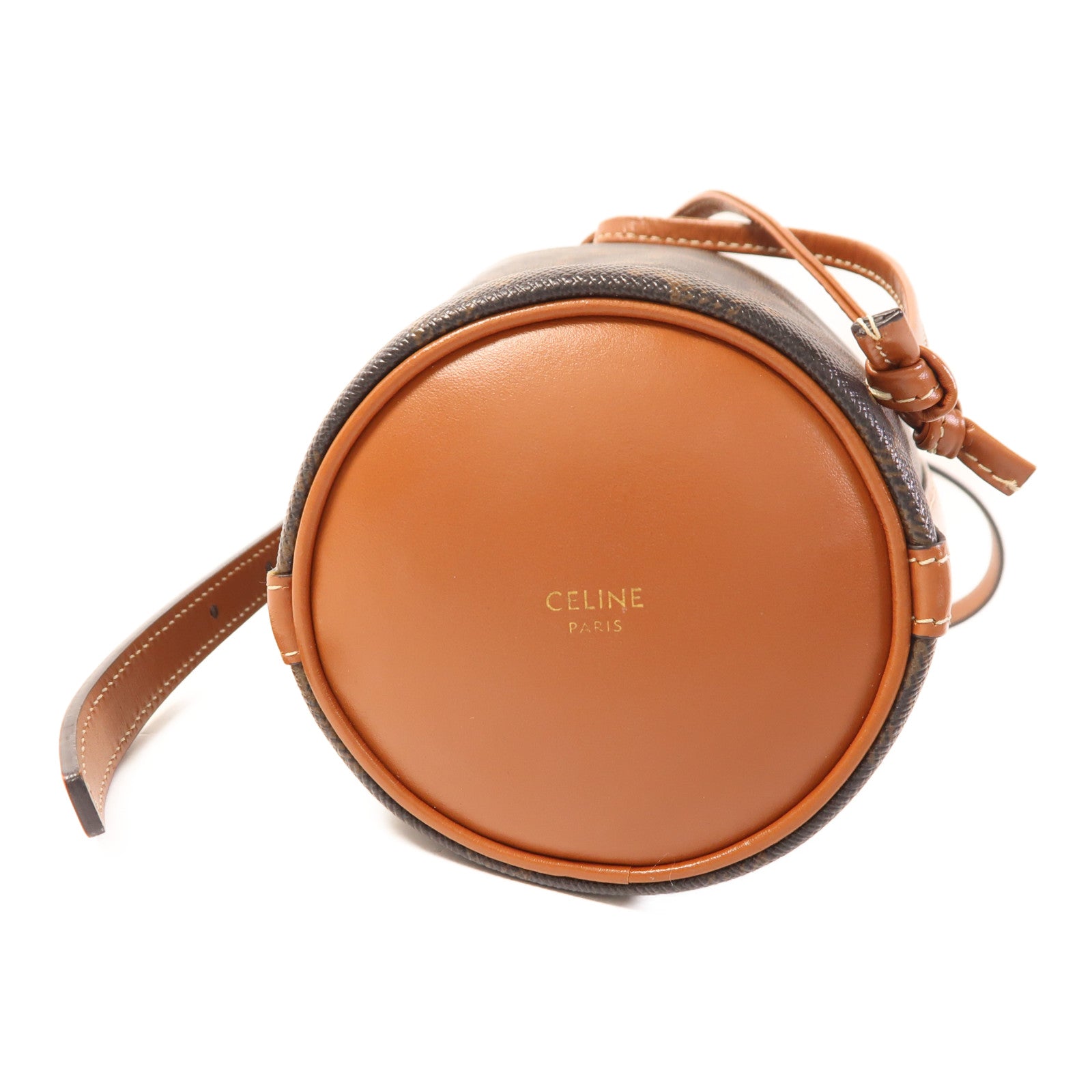 CELINE 塗層帆布Triomphe Bucket Bag金扣肩背袋