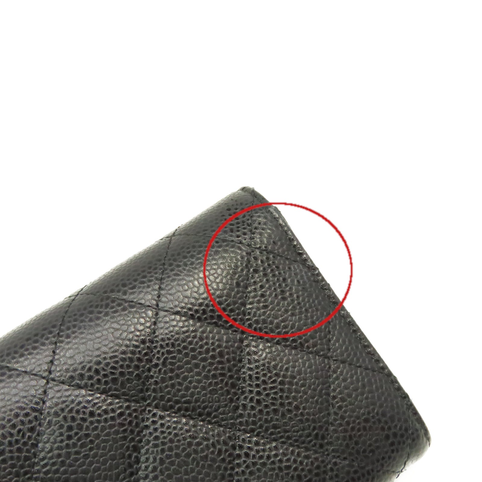 CHANEL 菱格Caviar皮革Long Wallet金扣長錢包黑色