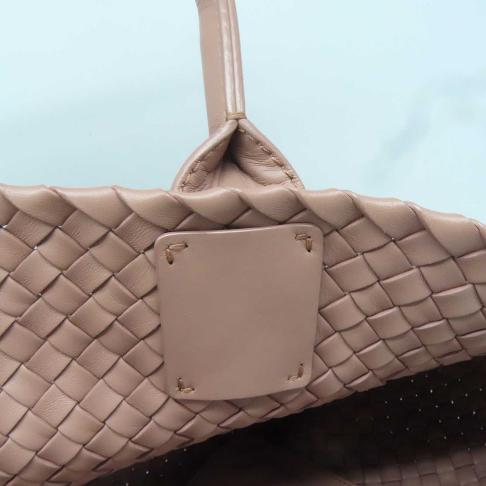 BOTTEGA VENETA 【激減優惠】織紋皮革Shoulder Bag銀扣肩背袋粉紅色