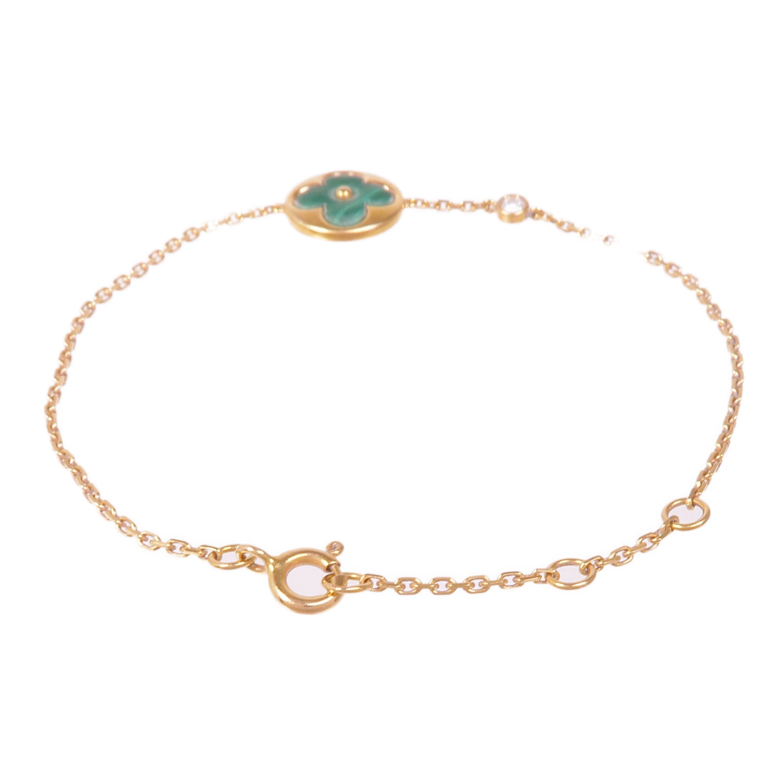 LOUIS VUITTON 18K玫瑰金Blossom BB Sun Bracelet孔雀緑手鏈