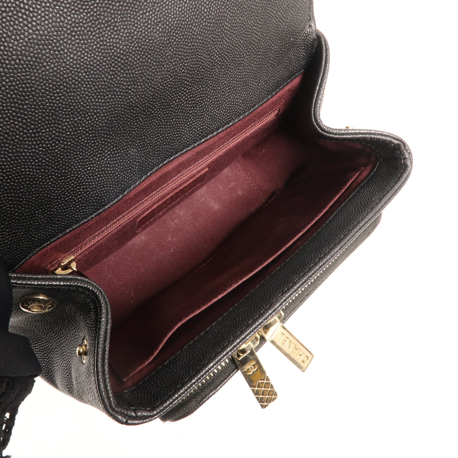 CHANEL 牛皮皮革Business Affinity Bag金扣手挽肩背兩用袋
