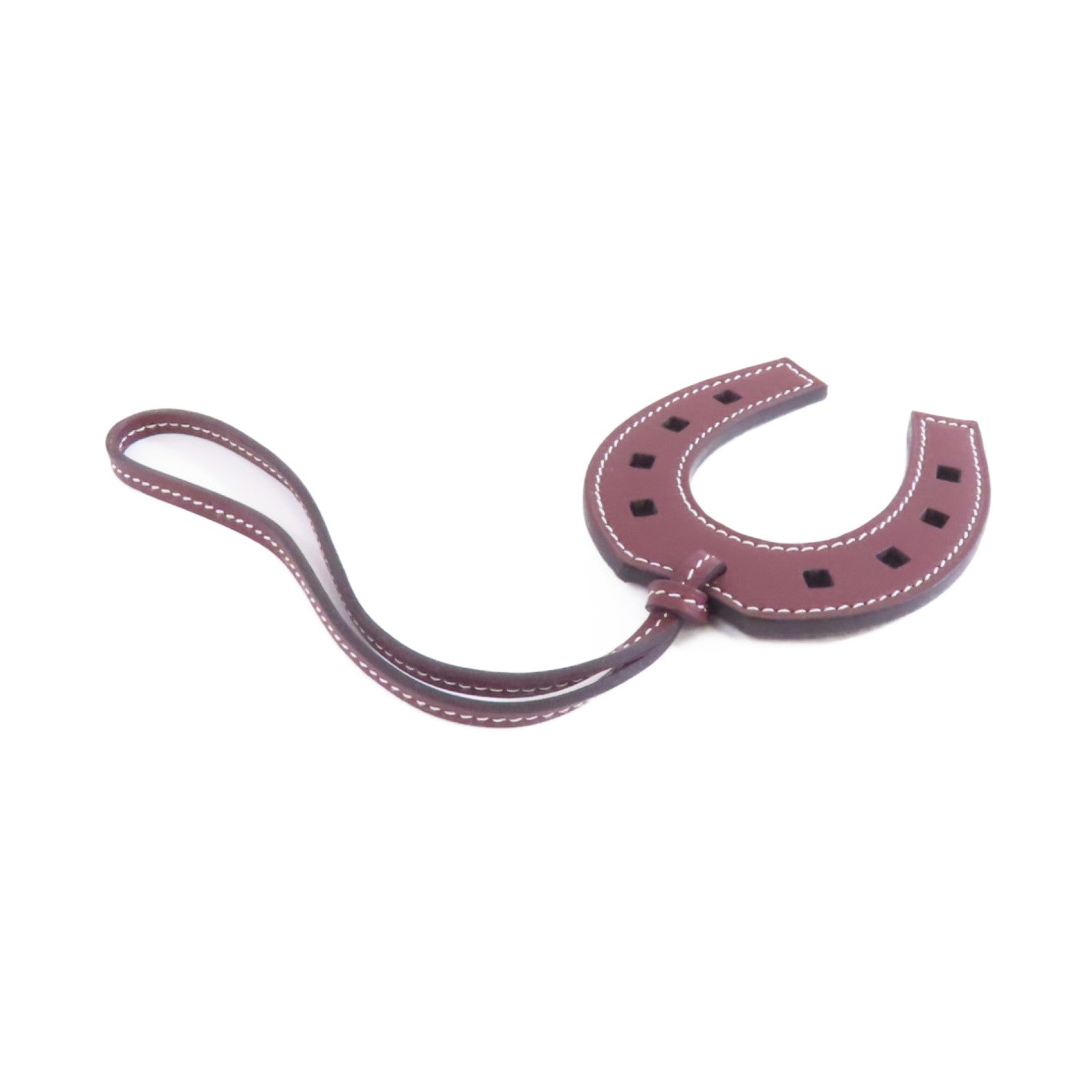 HERMES Swift皮革Paddock Fer A Cheval掛飾Rouge Grenat/啡色