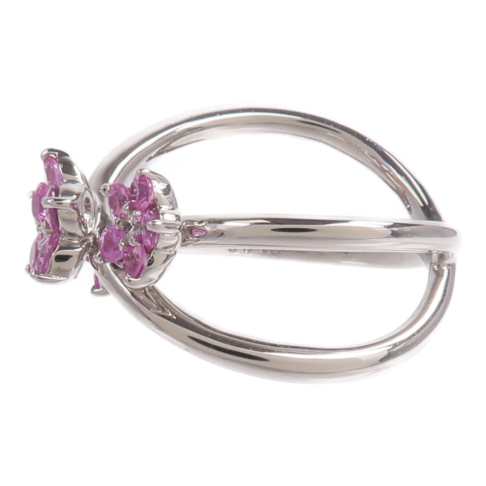 JEWELRY 18K白金Pink Sapphire Diamond Ring粉紅色藍寶石/鑽石戒指