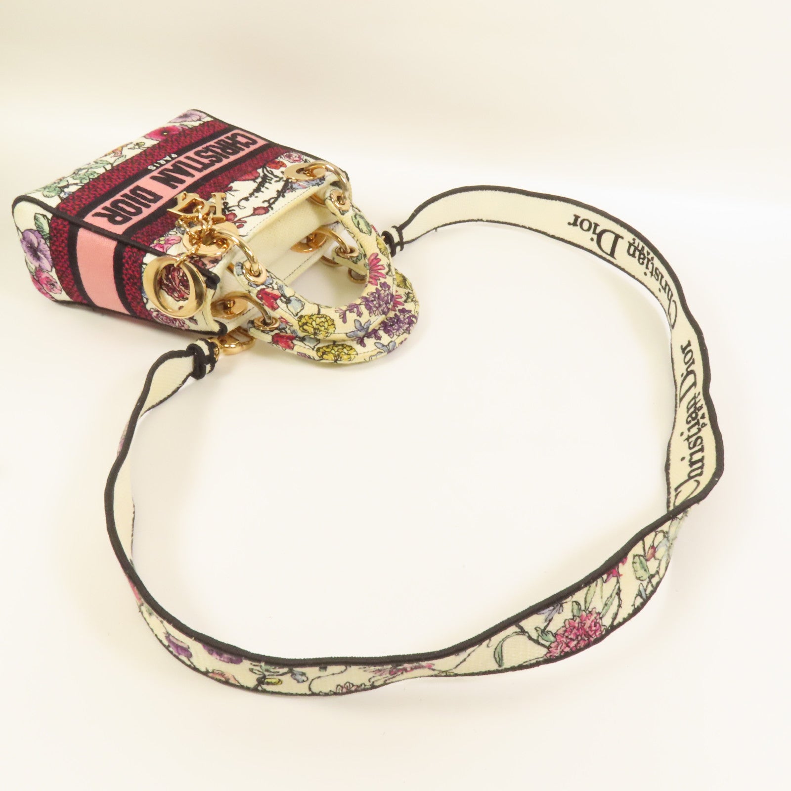 Dior 帆布Mini Lady D-Lite手挽肩背兩用袋