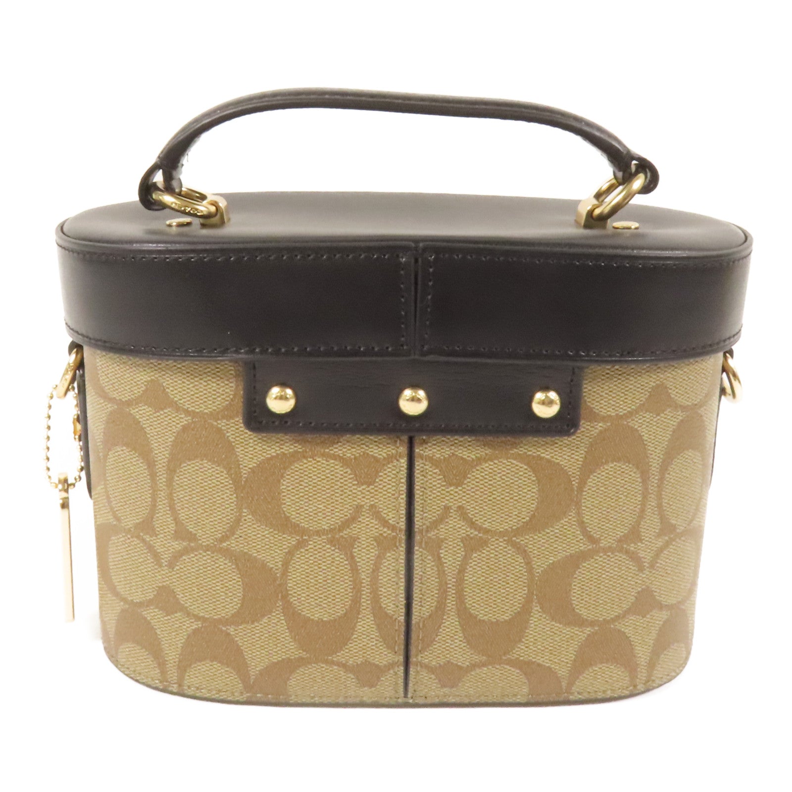 COACH 塗層帆布Shoulder Bag金扣手挽肩背兩用袋