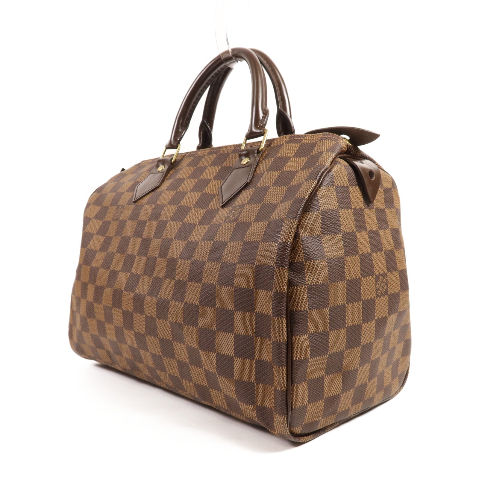 LOUIS VUITTON Damier Speedy 30金扣手挽袋