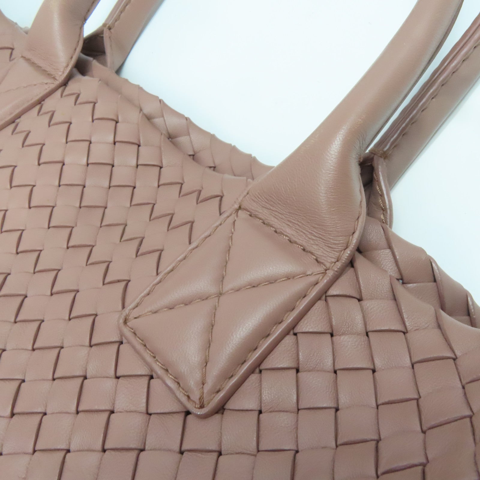 BOTTEGA VENETA 【激減優惠】織紋皮革Shoulder Bag銀扣肩背袋粉紅色