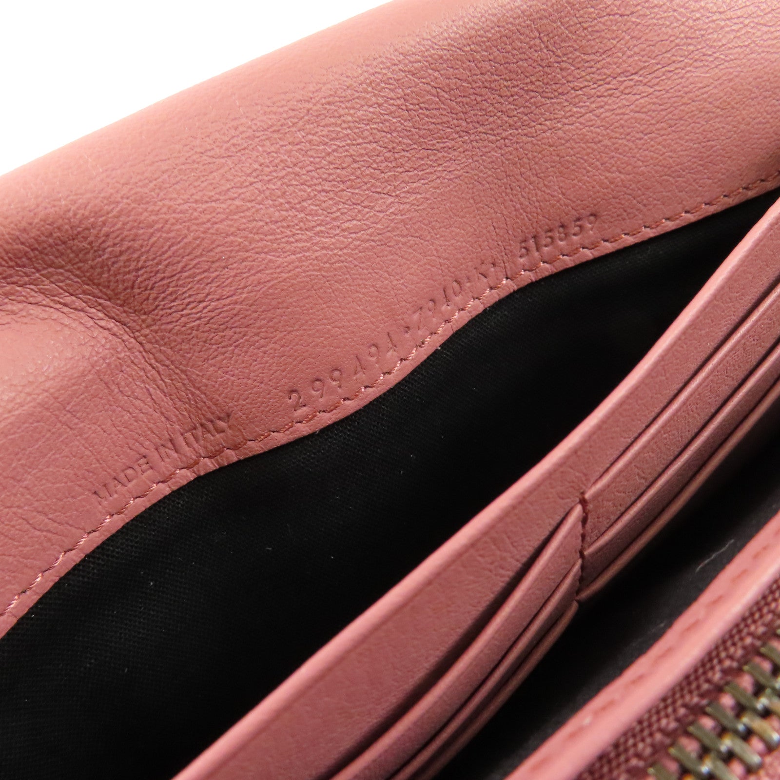 BALENCIAGA GHW Long Wallet Bi-fold Wallet 299494 Calfskin Leather Pink