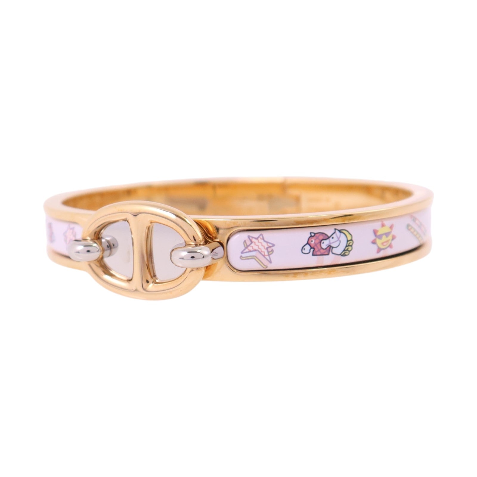 HERMES 金屬/琺瑯Mini Clic Chaine D'Ancre Bracelet金扣手鏈