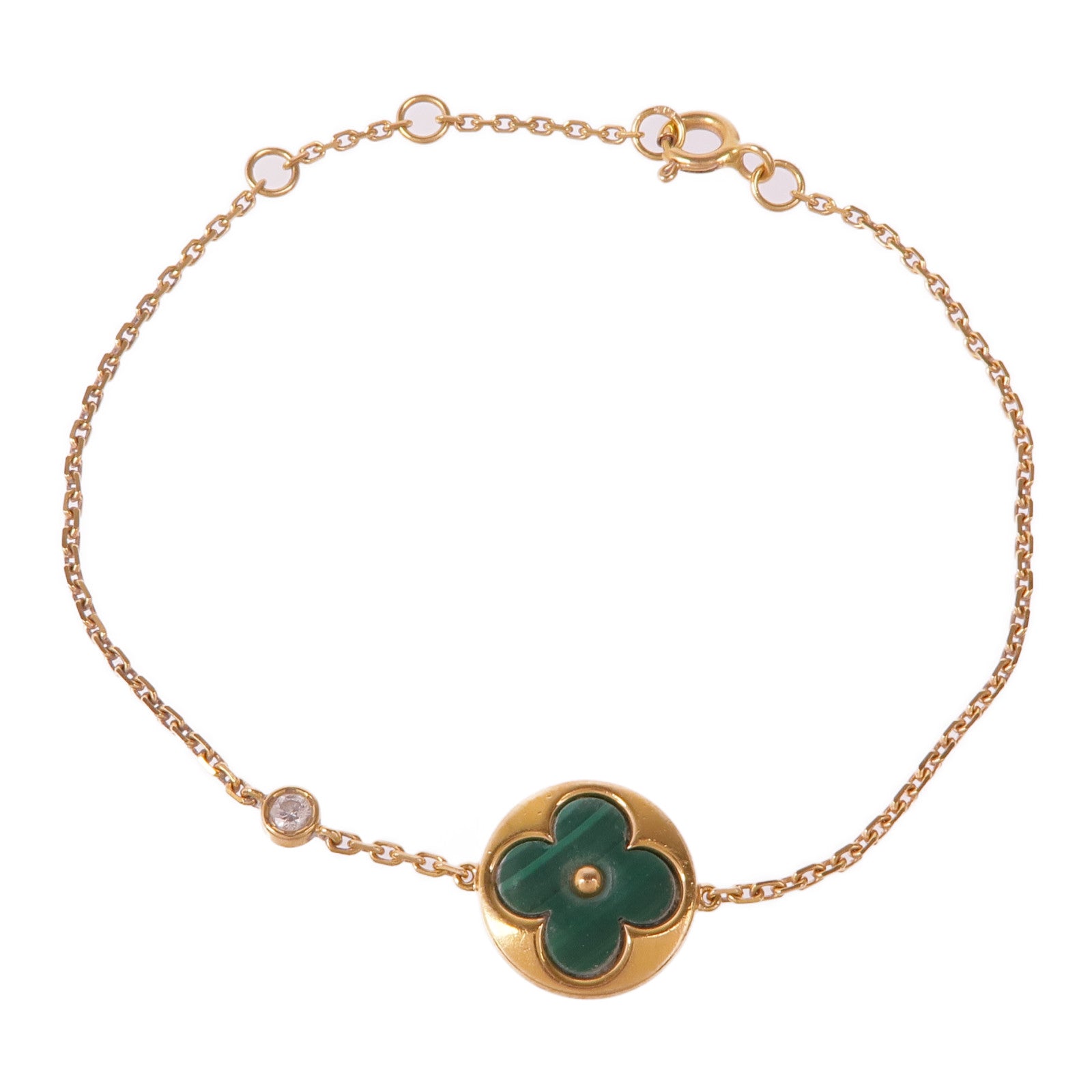LOUIS VUITTON 【激減優惠】18K玫瑰金Blossom BB Sun Bracelet孔雀緑手鏈