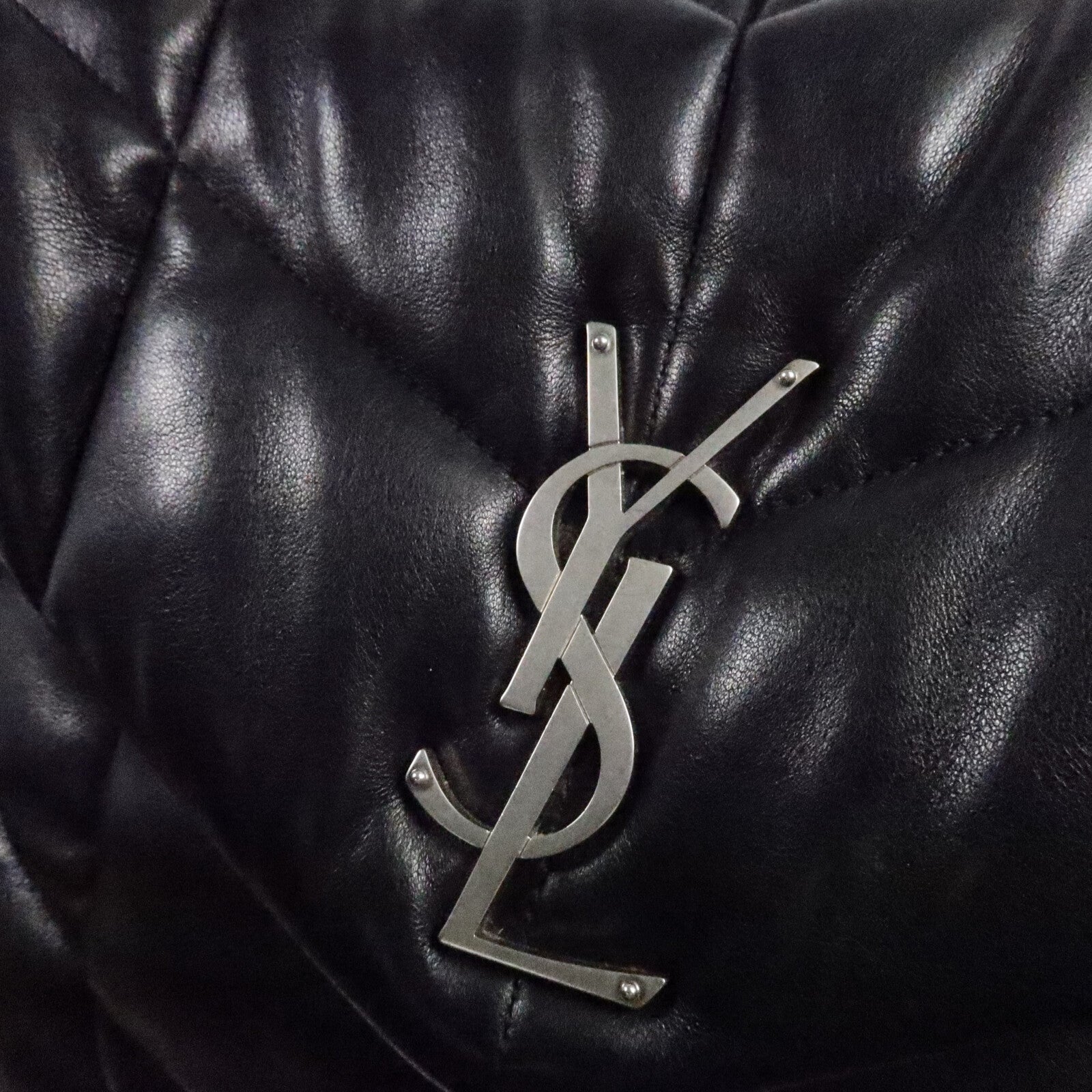 SAINT LAURENT 羊皮皮革Puffer Medium鏈帶肩背袋