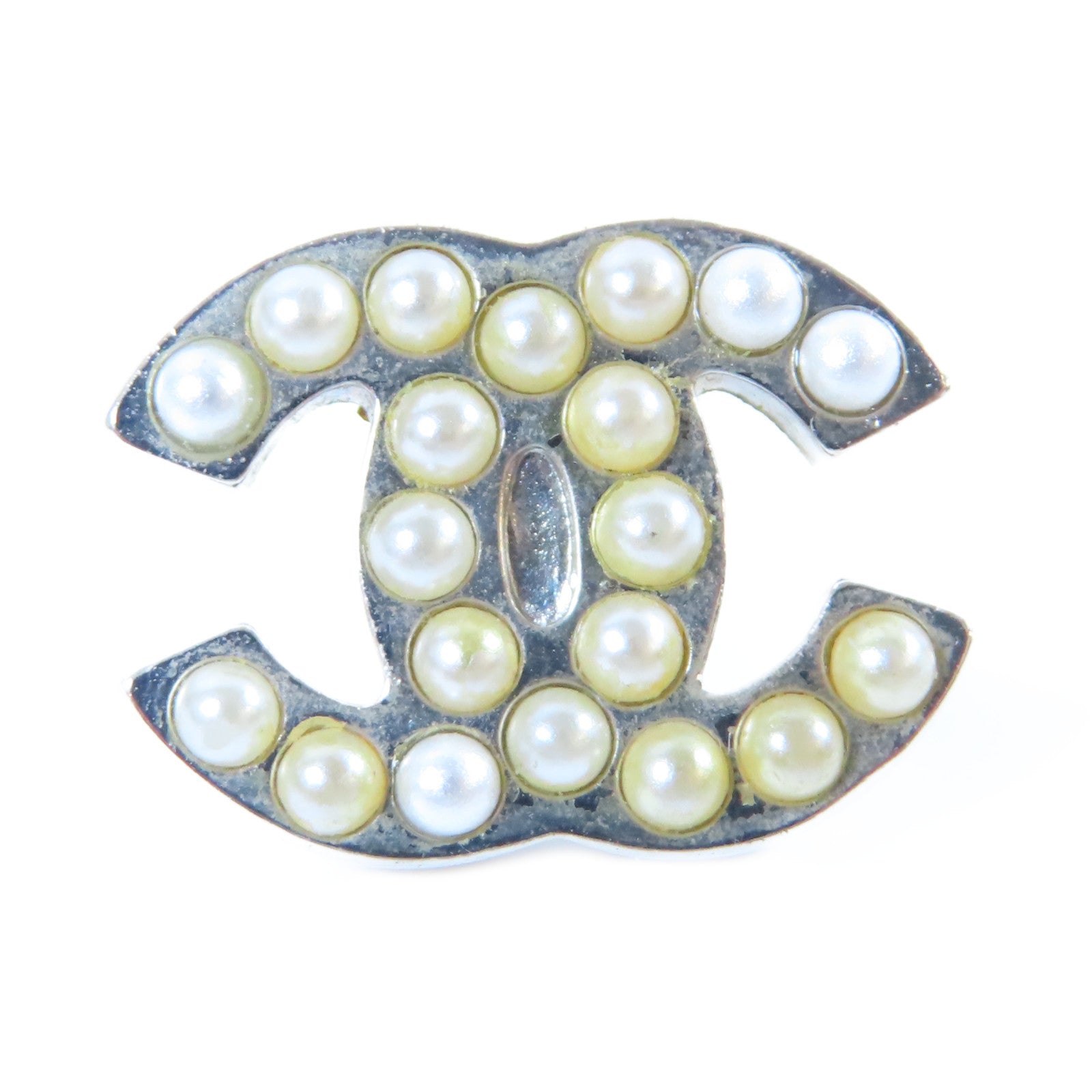 CHANEL 【激減優惠】金屬Earrings耳環銀色/珍珠白色