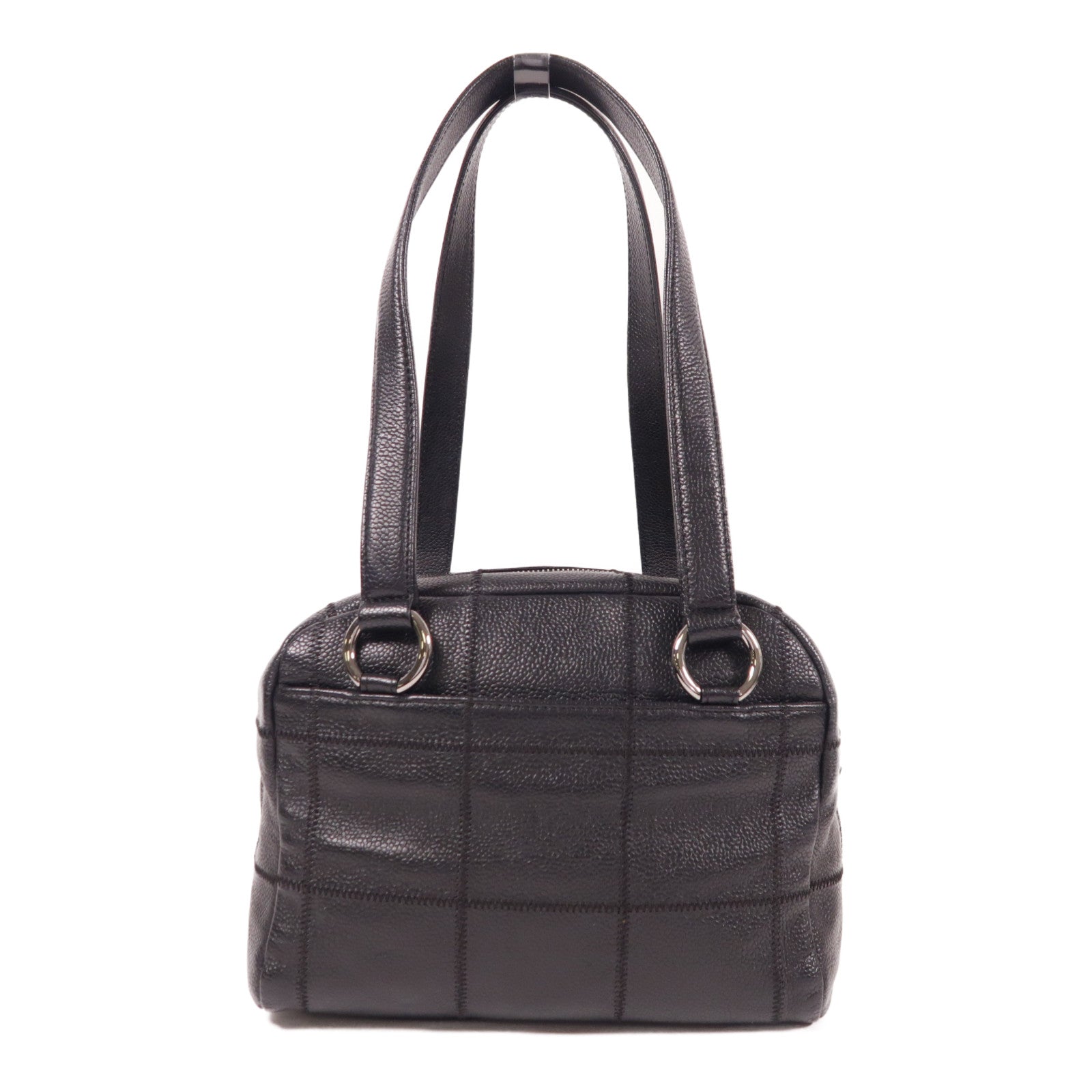 CHANEL 牛皮皮革Hand Bag銀扣手挽袋