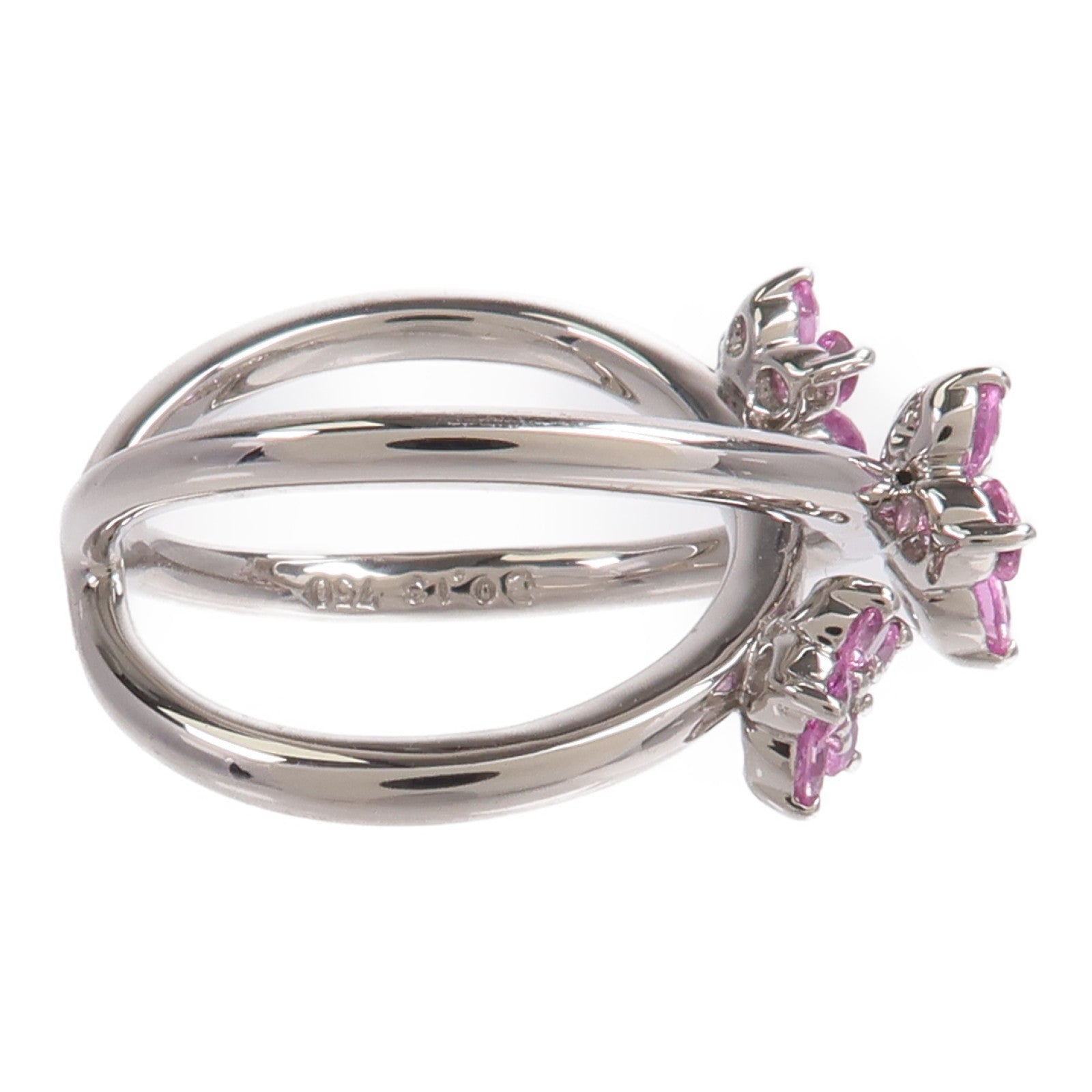 JEWELRY 18K白金Pink Sapphire Diamond Ring粉紅色藍寶石/鑽石戒指
