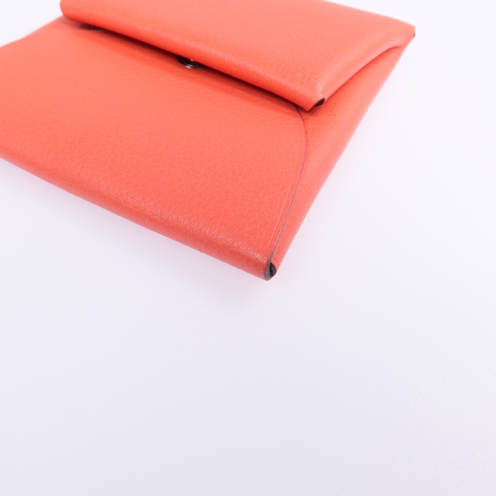 HERMES Evercolor皮革Bastia銀扣零錢包Rose Texas/Cuivre