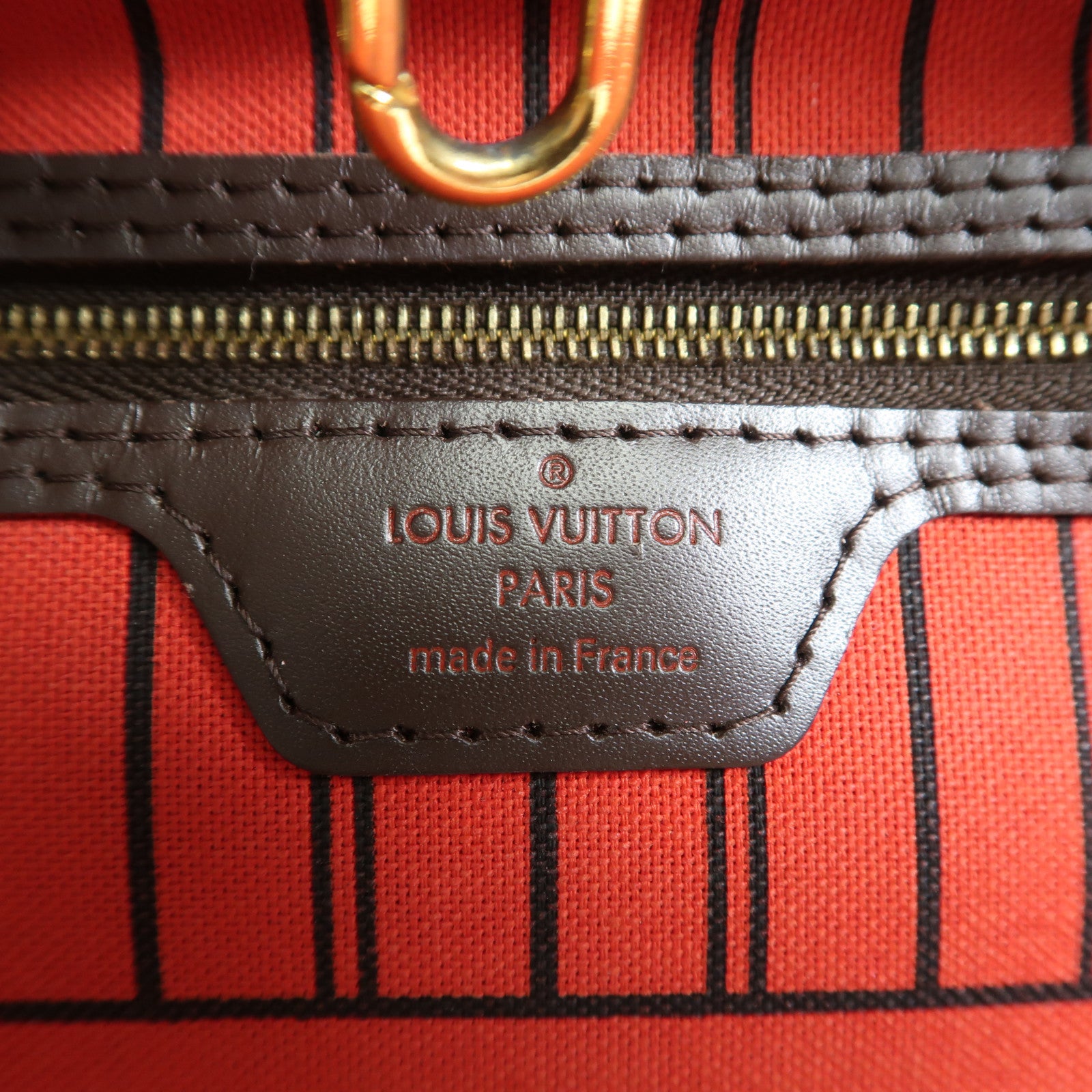 LOUIS VUITTON Damier Neverfull MM金扣手挽袋/肩背袋