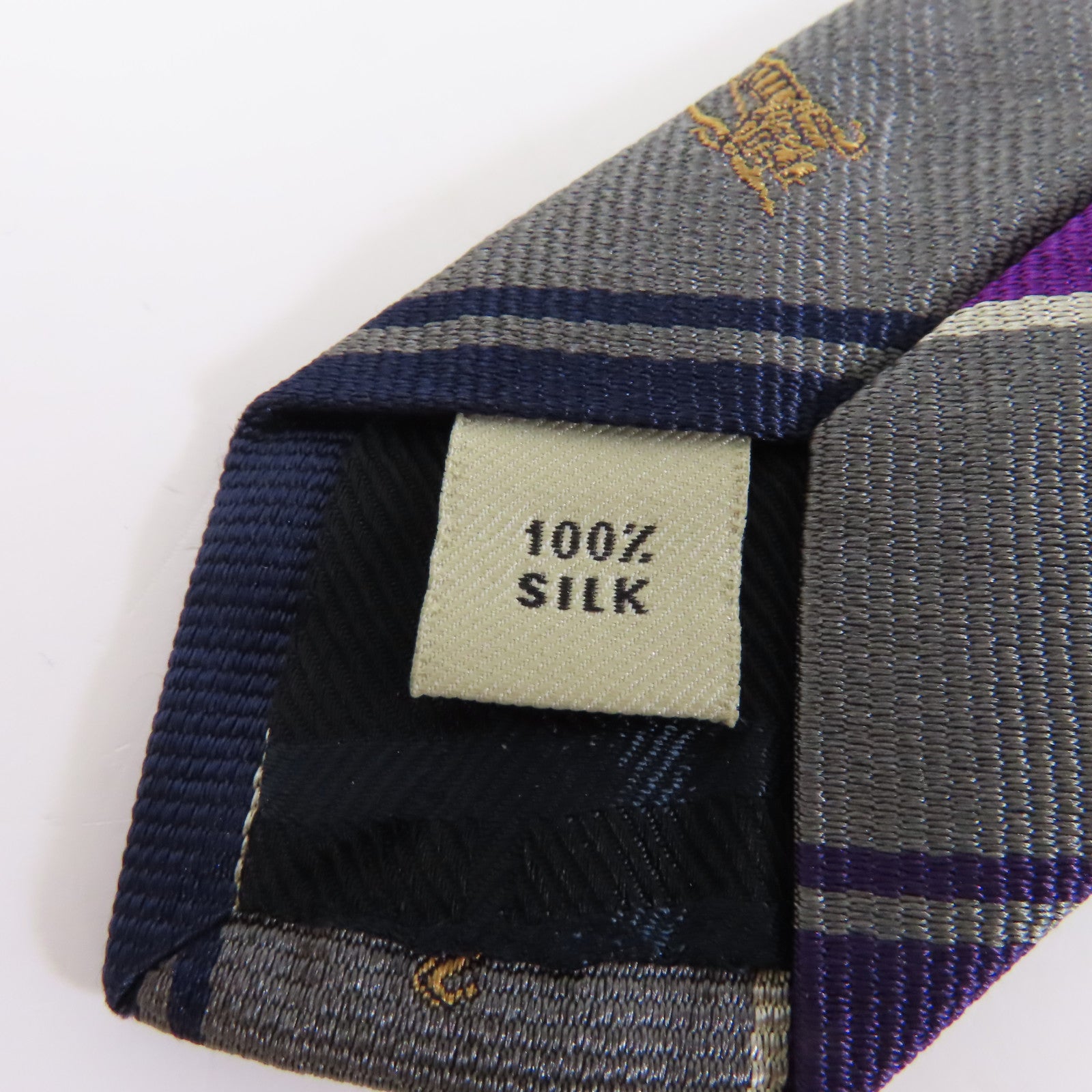 BURBERRY 【激減優惠】絲質Necktie領帶灰色/紫色