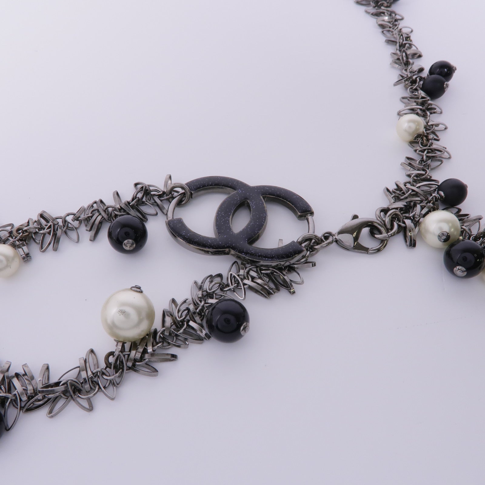 CHANEL PVC/金屬Belt銀扣皮帶