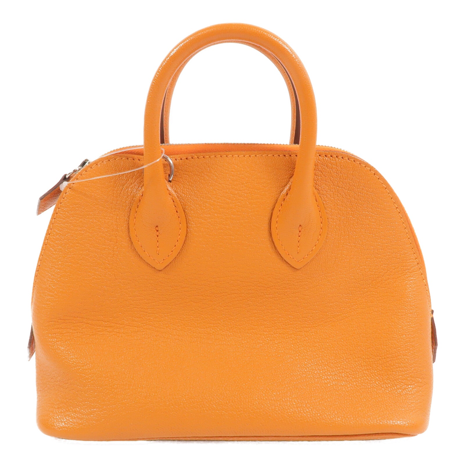 HERMES Chevre皮革Mini Bolide手挽肩背兩用袋Orange
